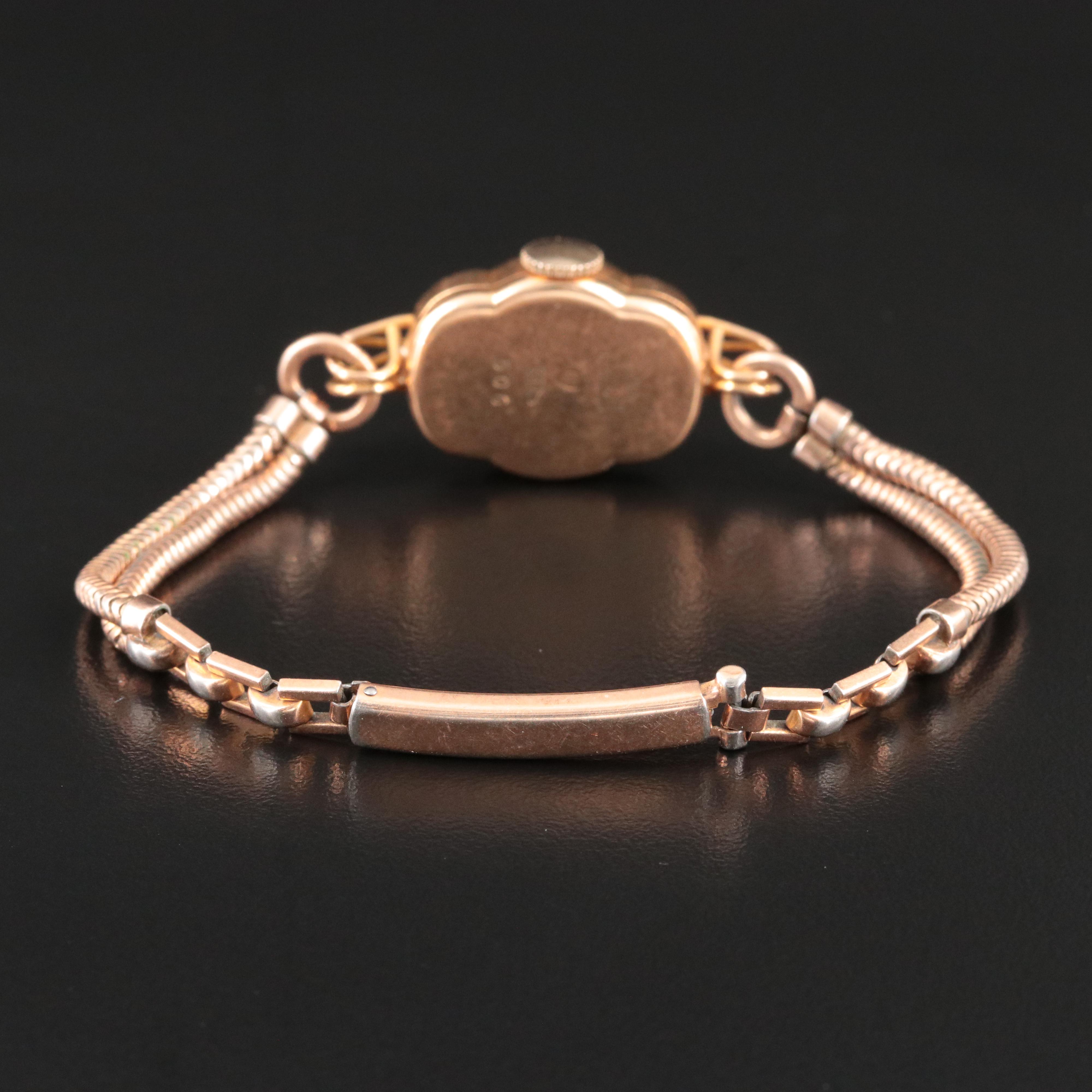 18K Nobellux Stem Wind Watch with Gold Filled Band