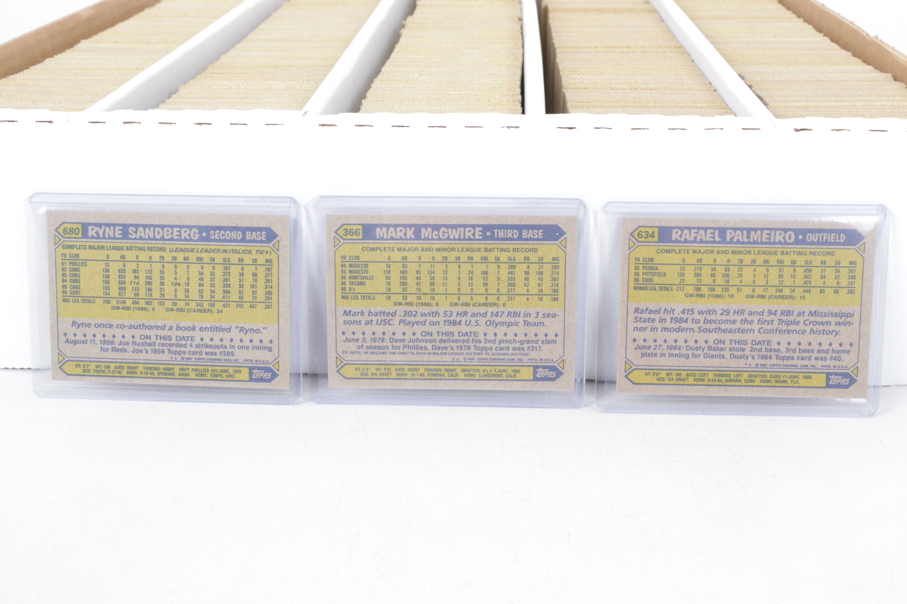 5,000 Topps Vending Cut Baseball Cards in Mint Condition, 1987