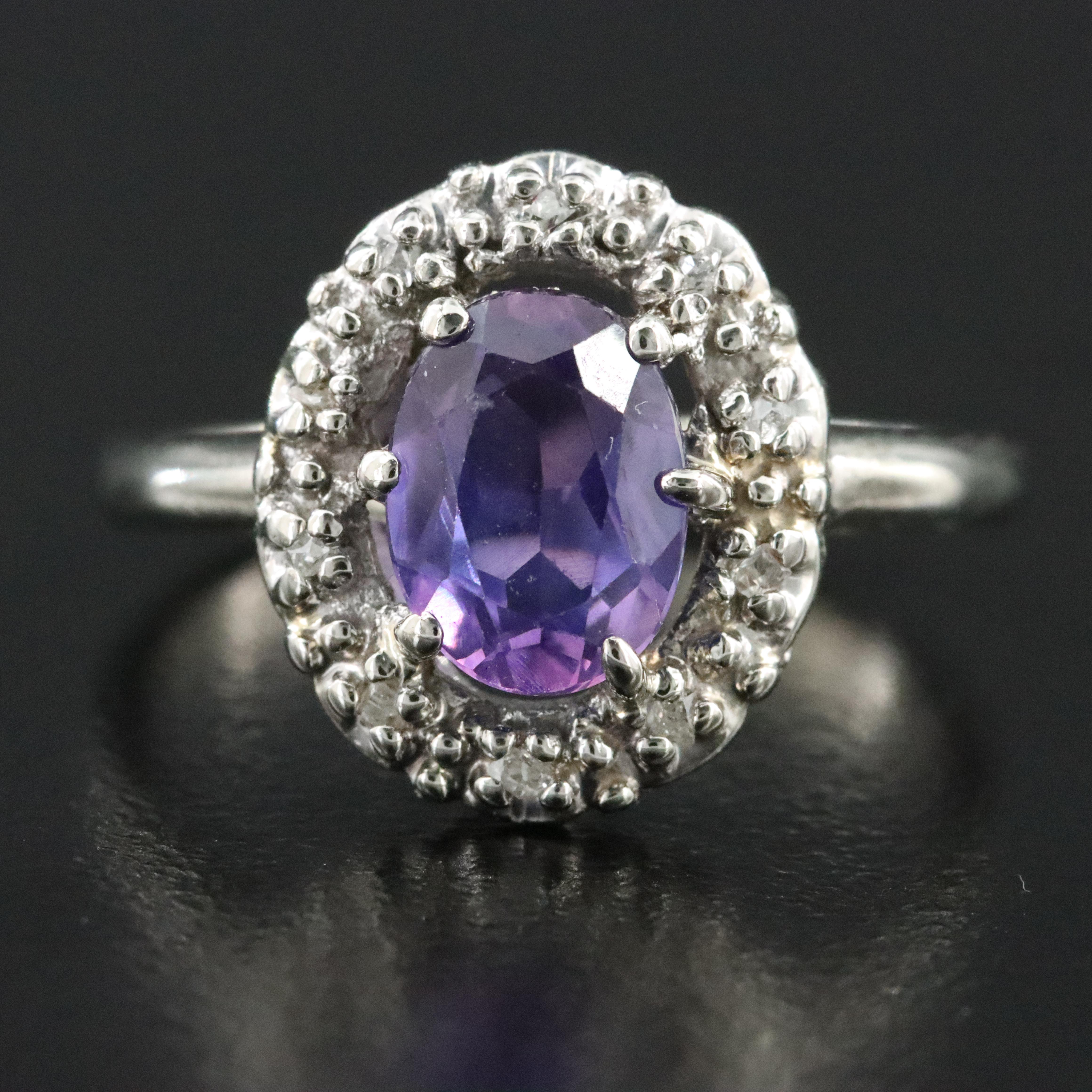 10K Sapphire and Diamond Ring