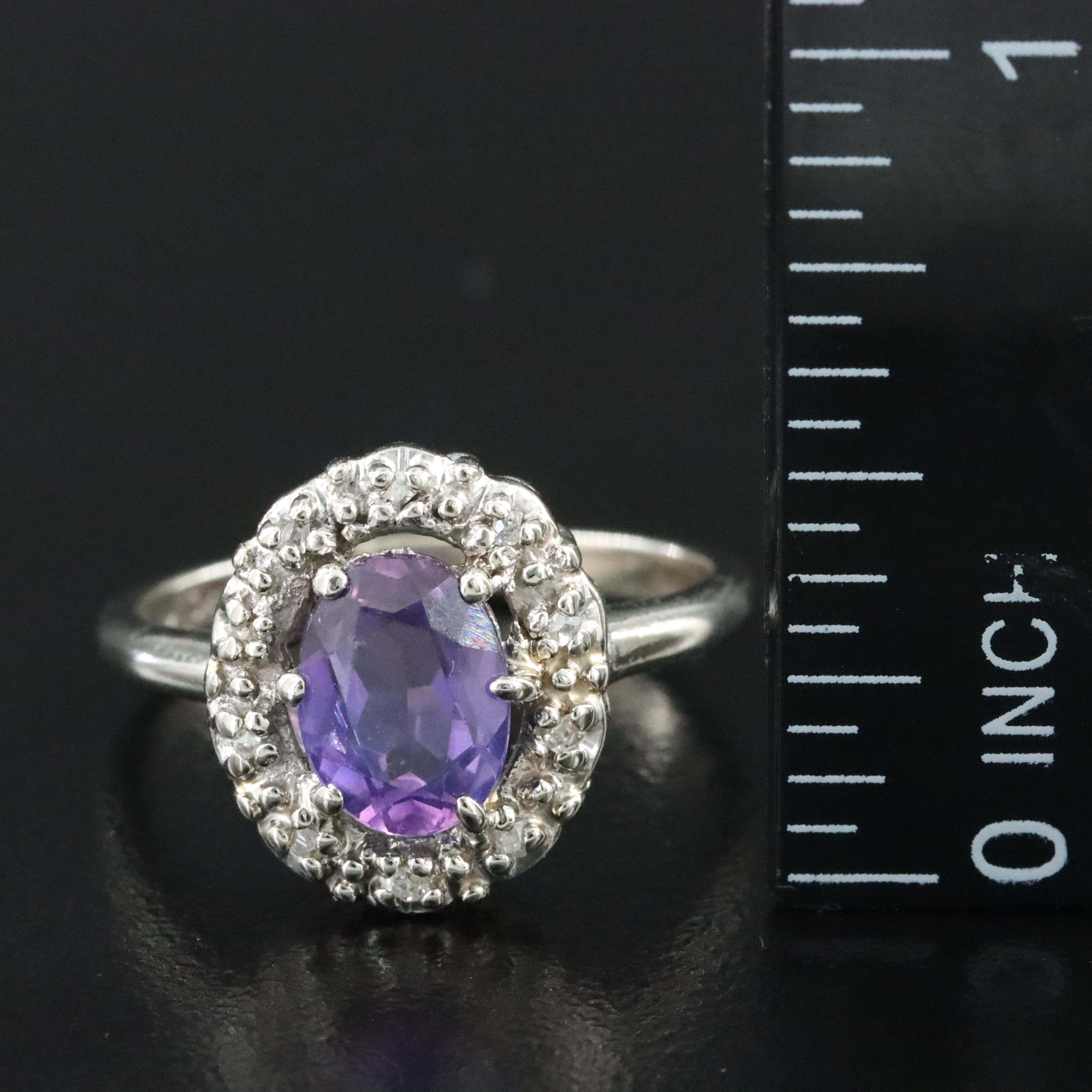 10K Sapphire and Diamond Ring