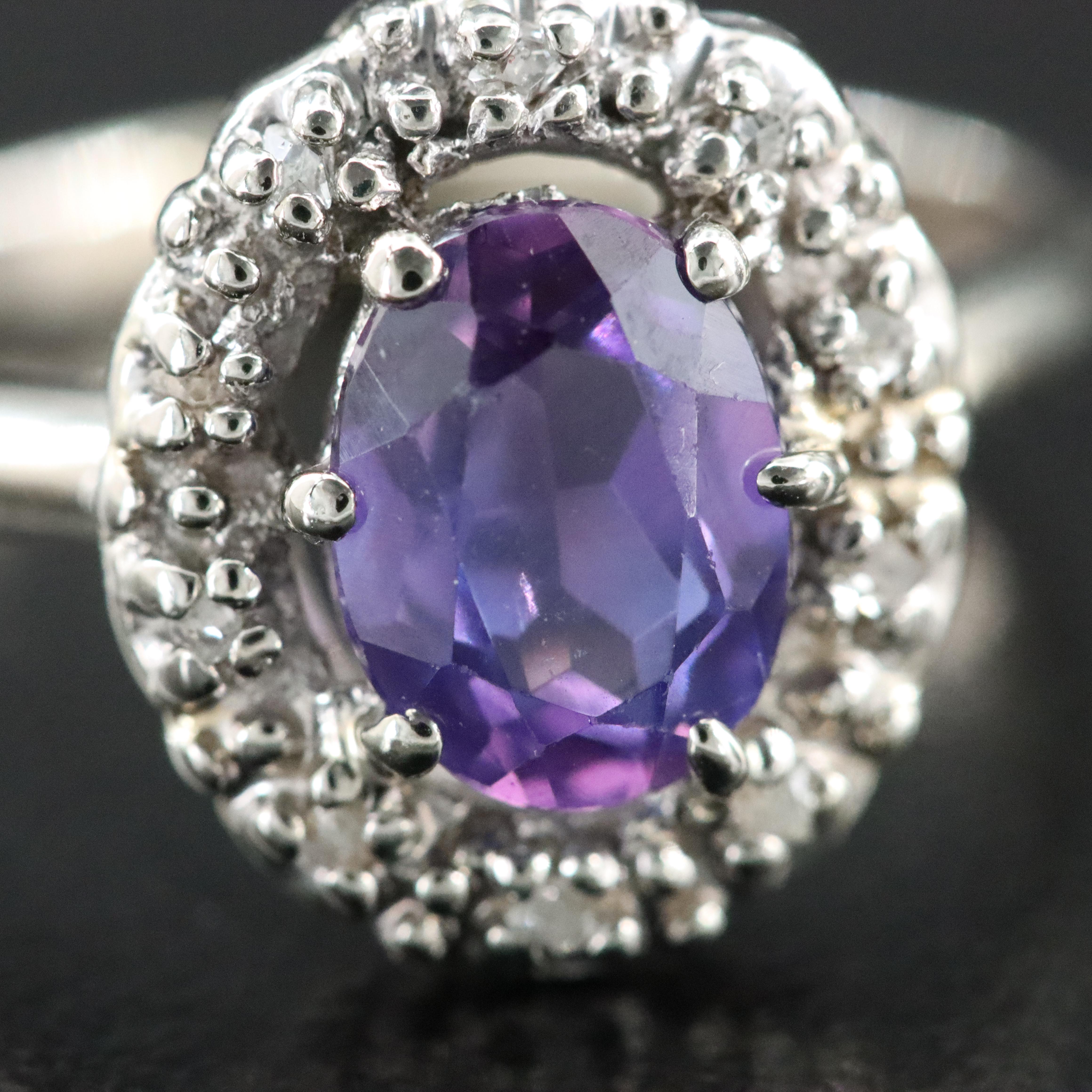 10K Sapphire and Diamond Ring