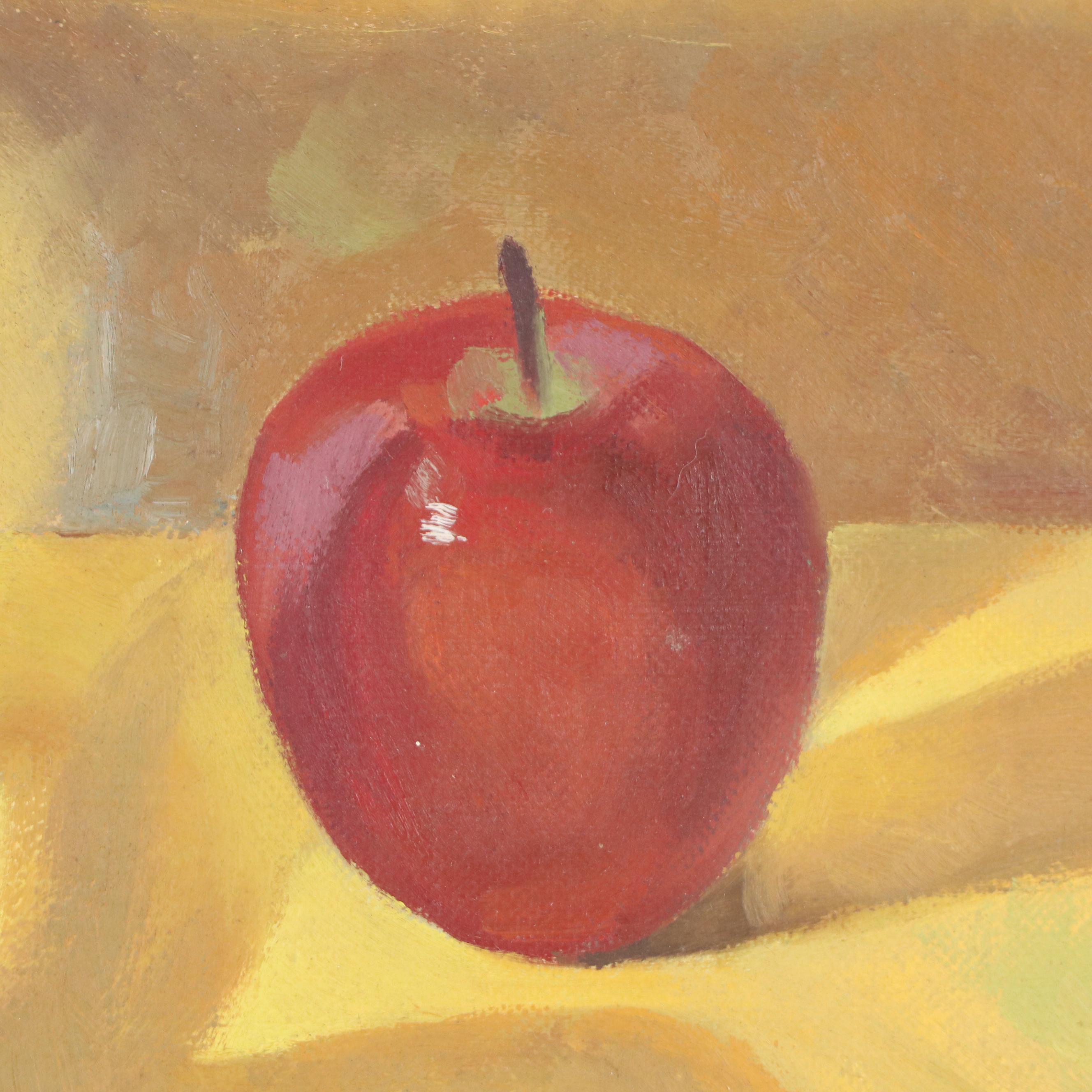 F. A. Kroeger MCM Still Life Oil Painting with Apples, 1979