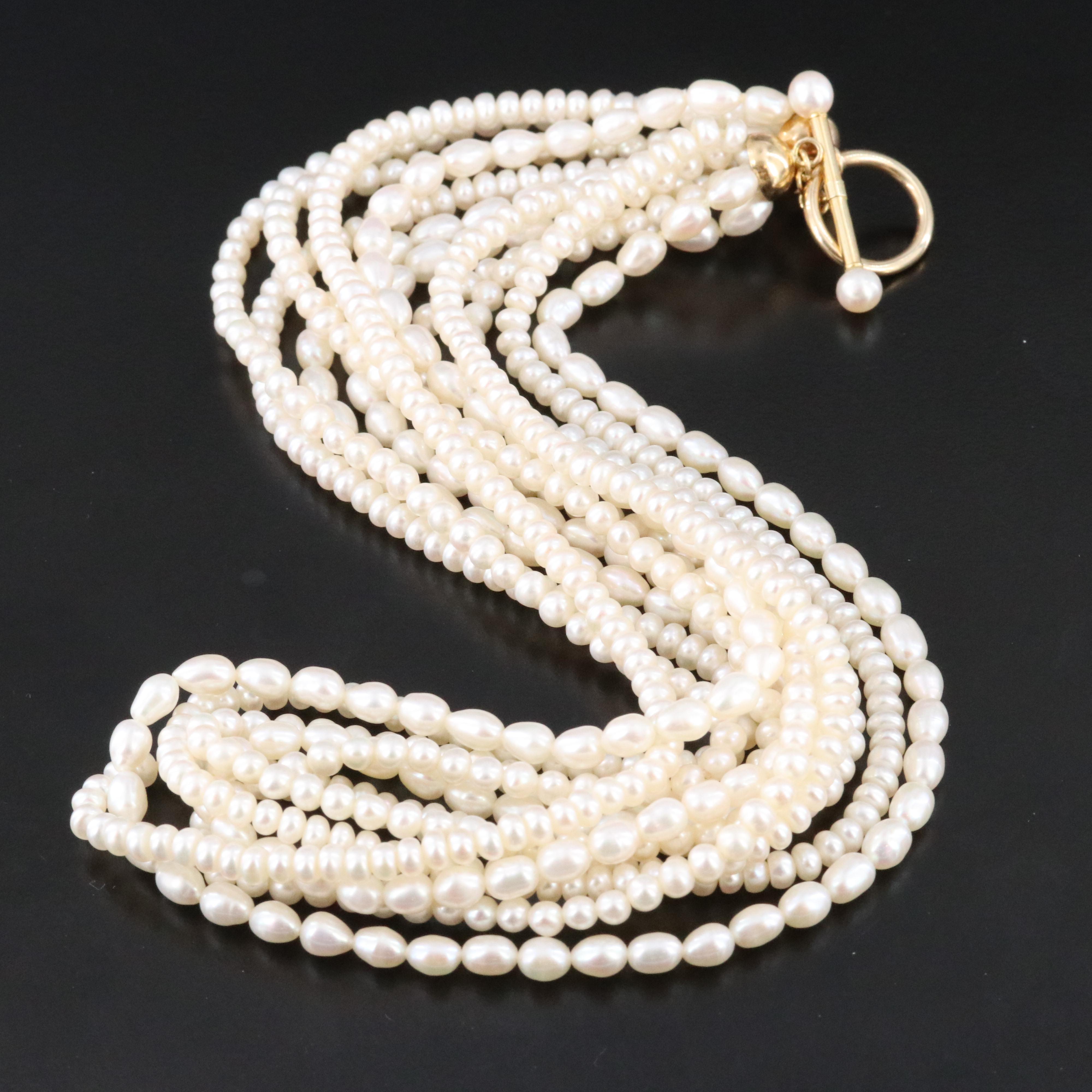 Cultured Pearl Torsade with 14K Toggle Clasp
