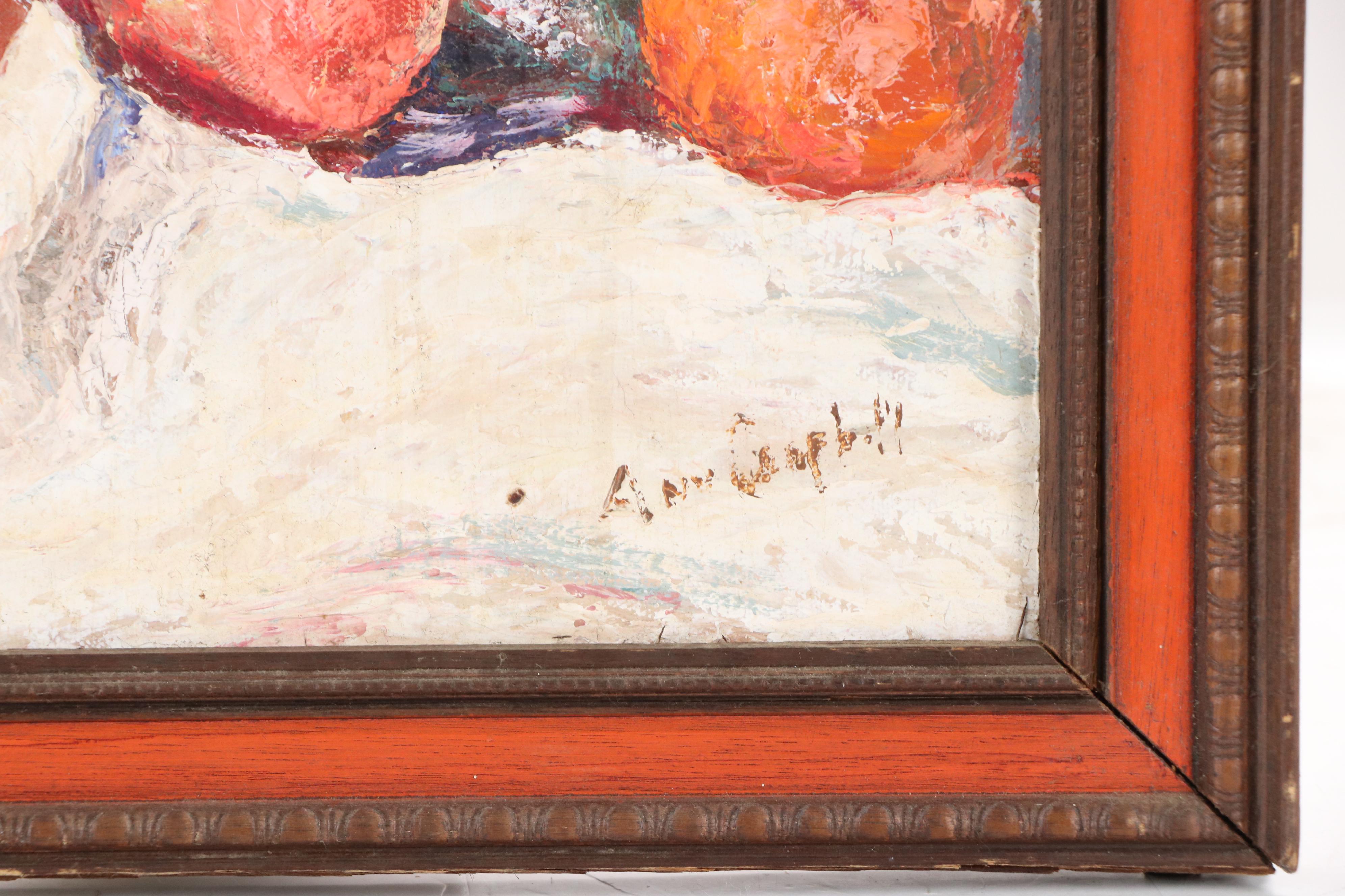 Ann Campbell Still Life Oil Painting with Bottles, Mid-Late 20th Century