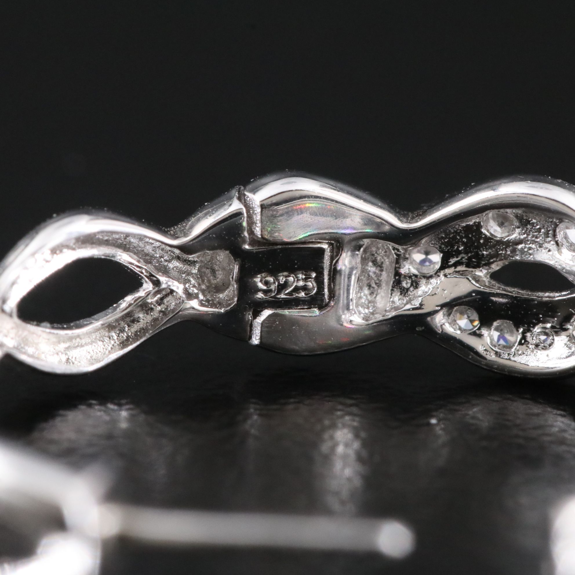 Sterling CZ Braided Hoop Earrings