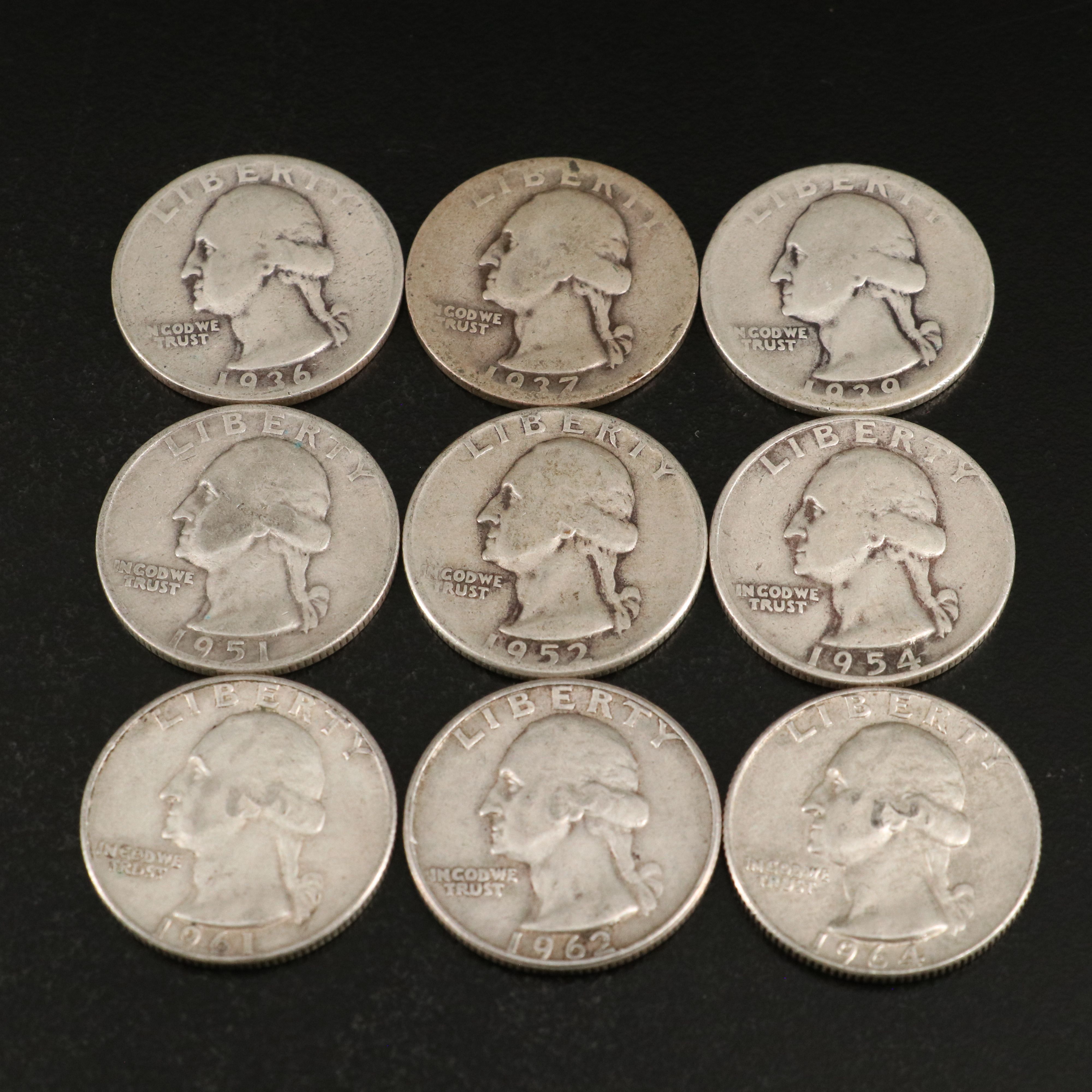 121 Washington Silver Quarters