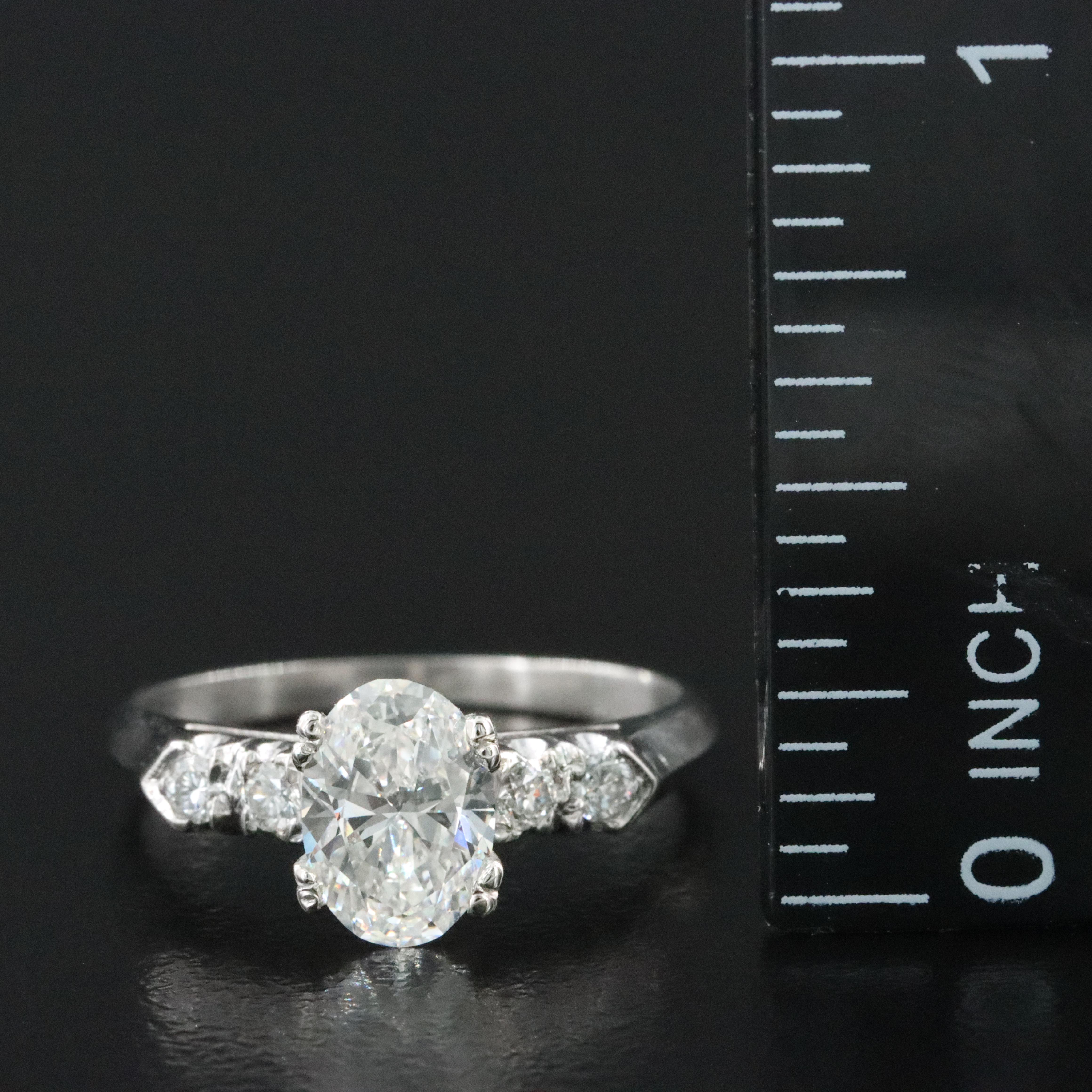 Platinum 1.30 CTW Diamond Ring with Lab Grown Diamond Center