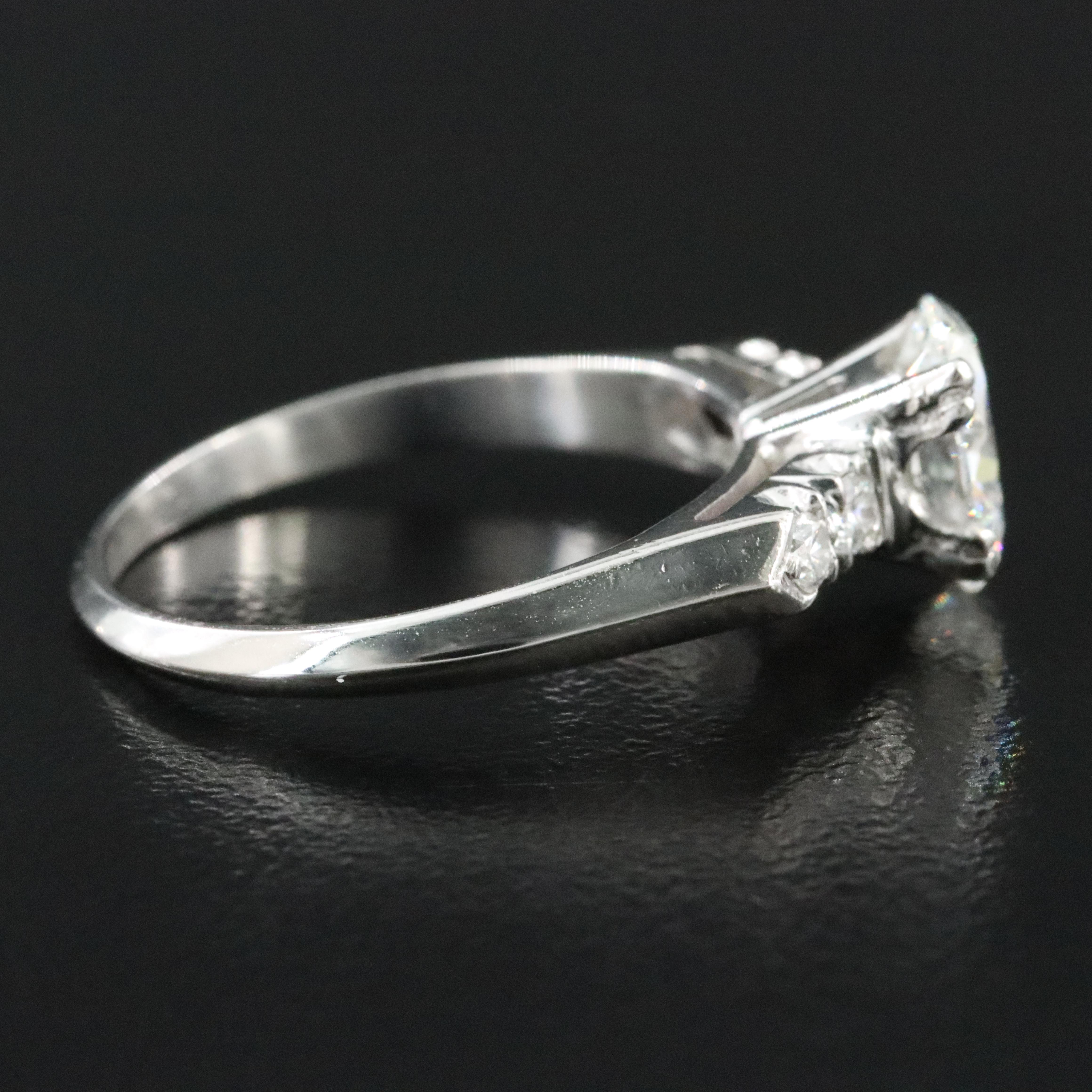 Platinum 1.30 CTW Diamond Ring with Lab Grown Diamond Center