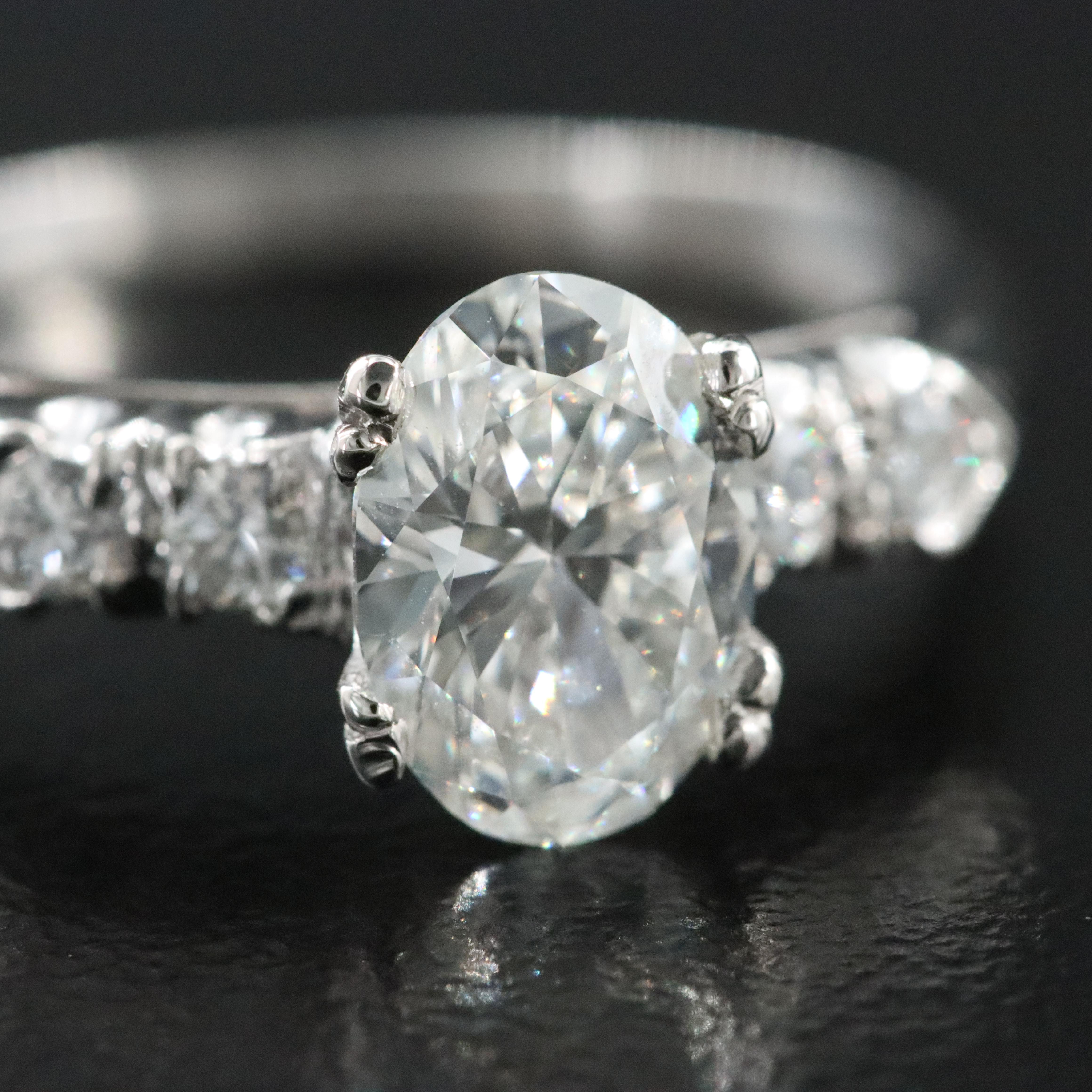 Platinum 1.30 CTW Diamond Ring with Lab Grown Diamond Center