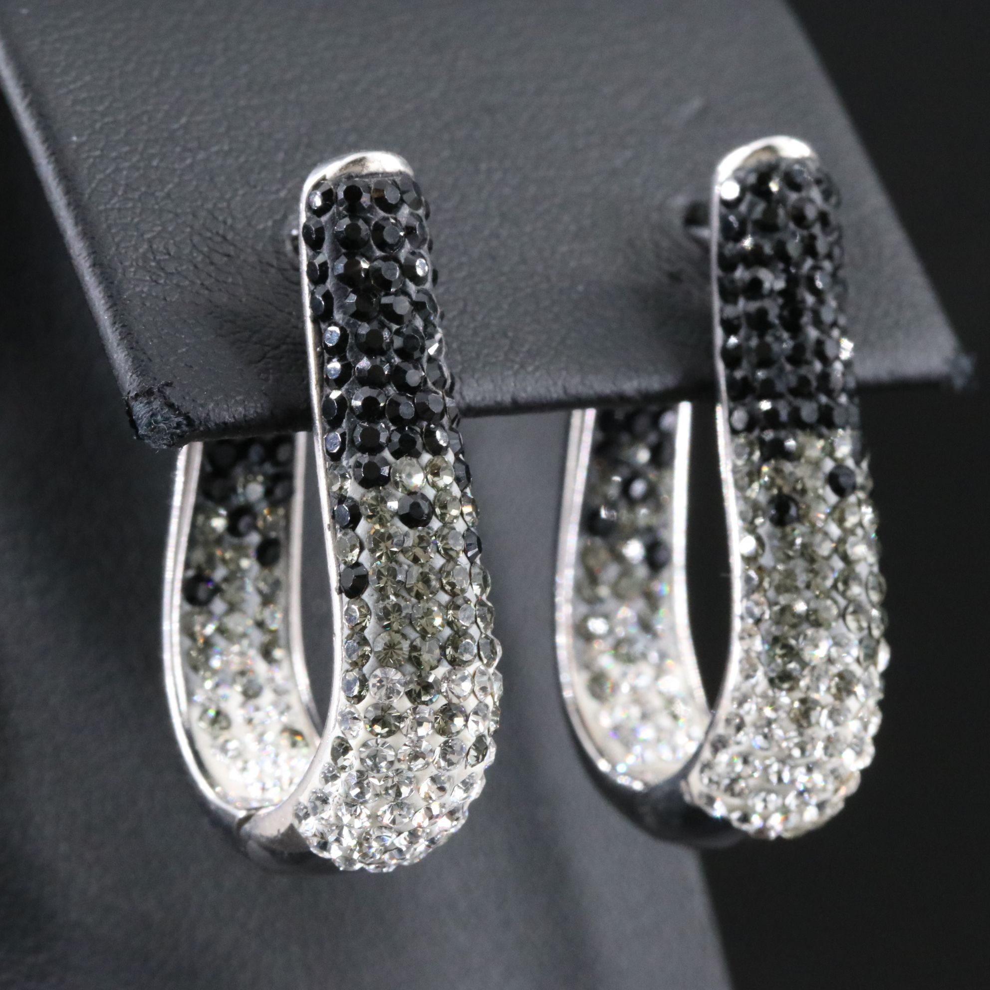 Sterling Glass Inside-Out Hoop Earrings