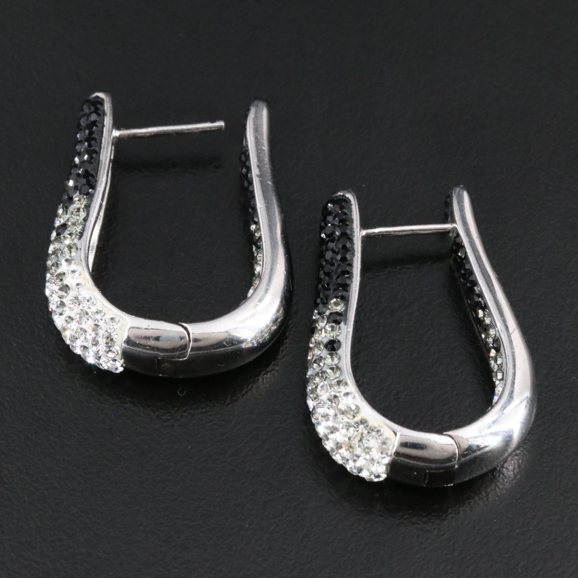 Sterling Glass Inside-Out Hoop Earrings