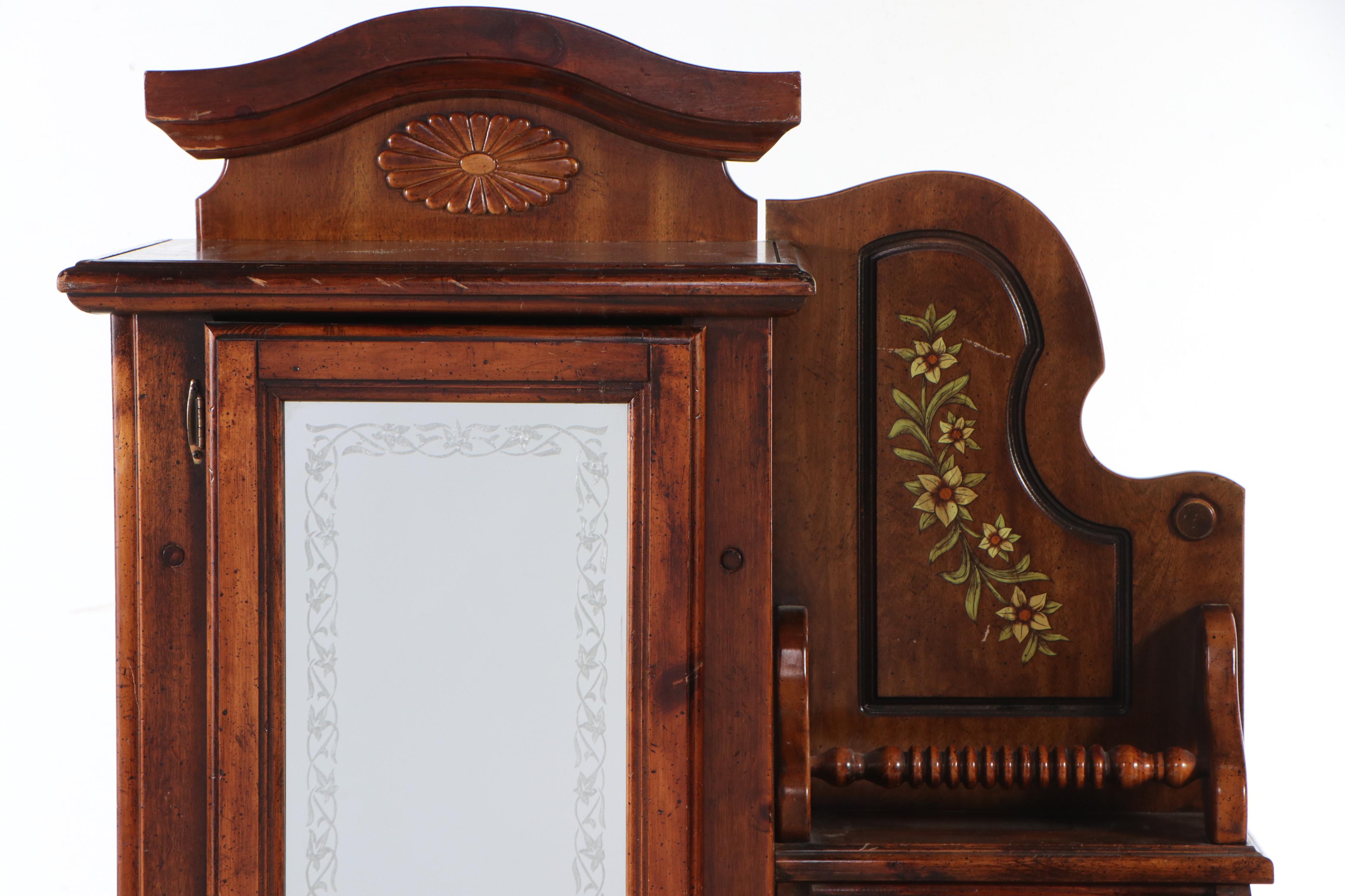 Vintage Chifferobe with Floral Decals