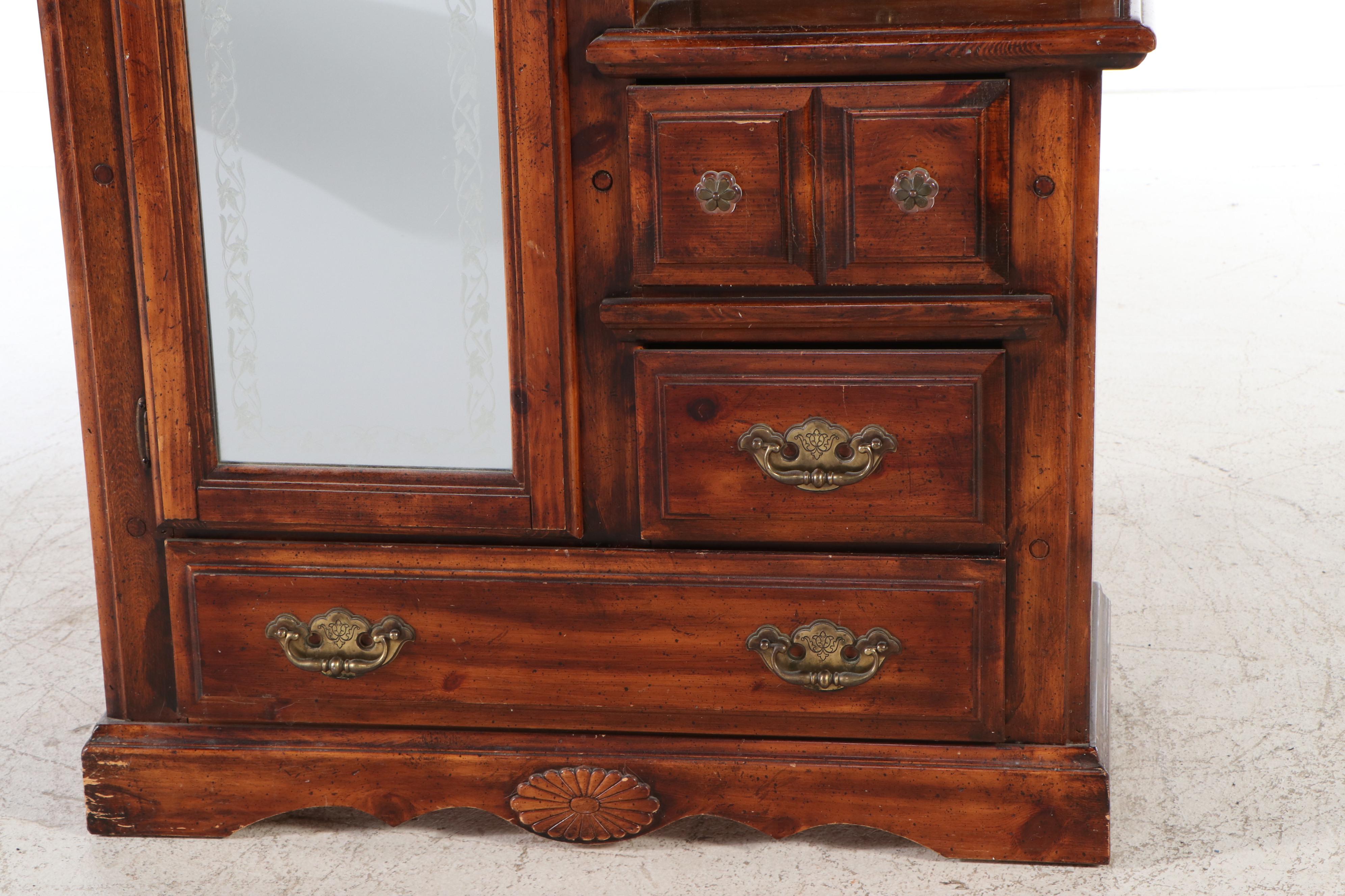 Vintage Chifferobe with Floral Decals