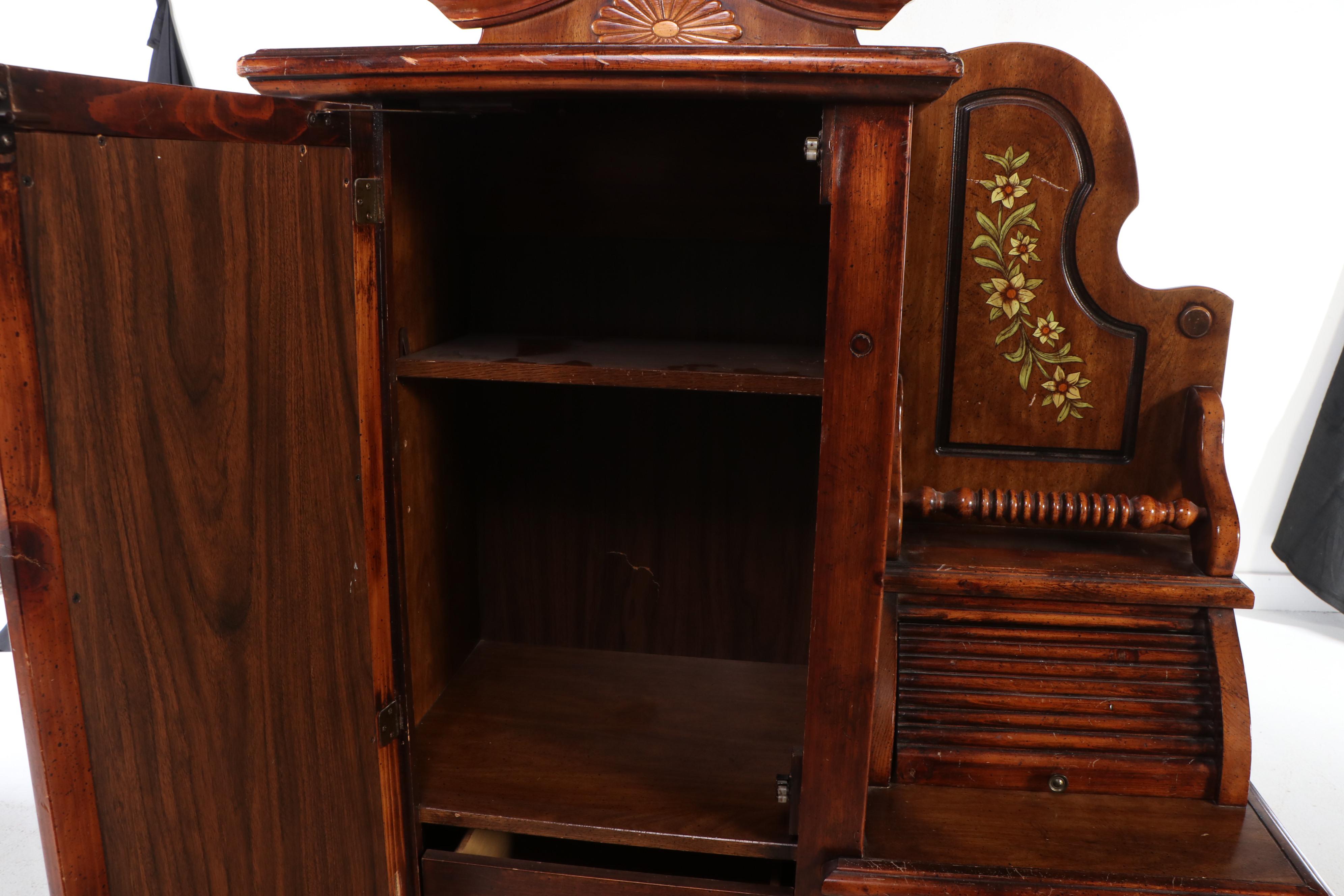 Vintage Chifferobe with Floral Decals