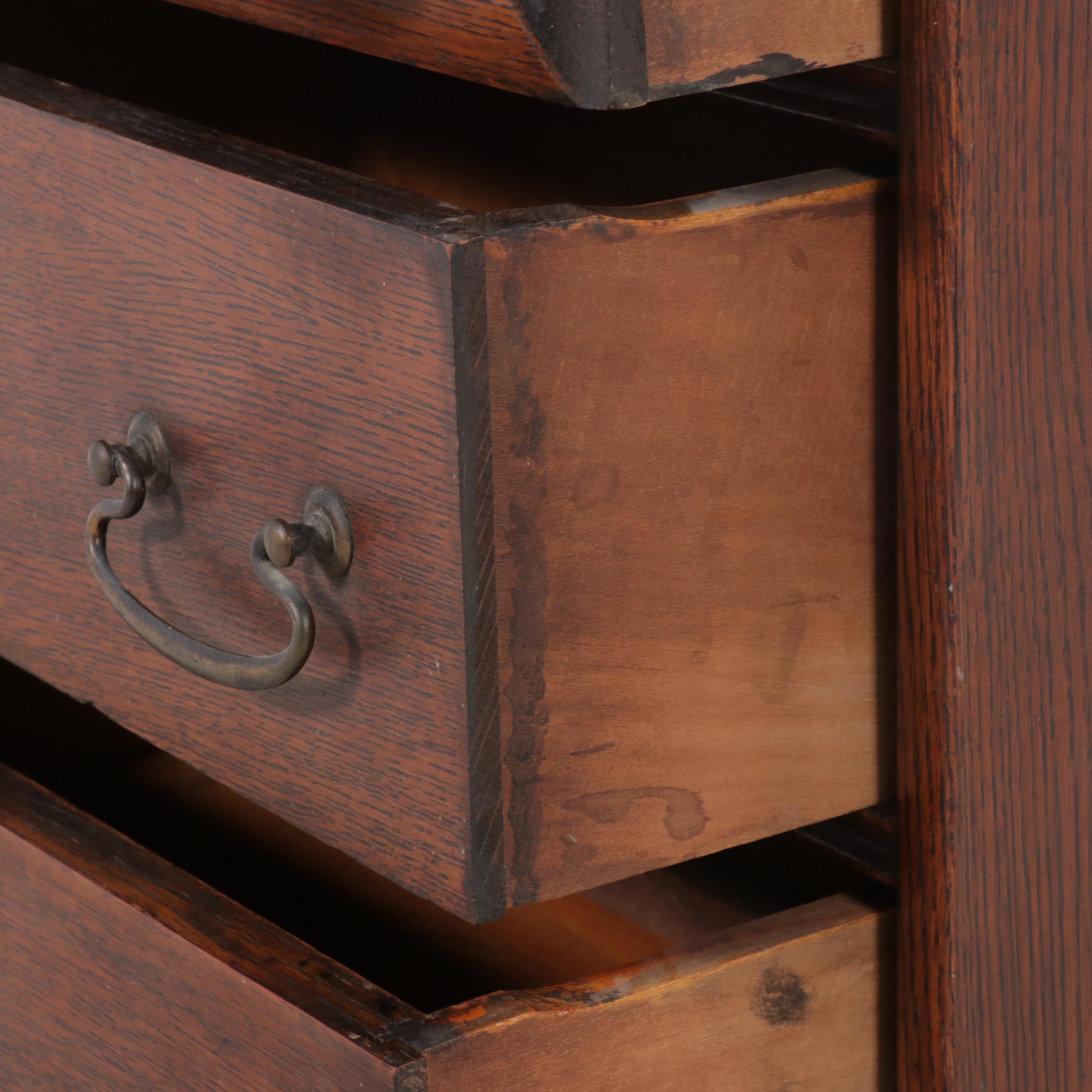 Victorian Oak Side-by-Side Oak Secretary Desk