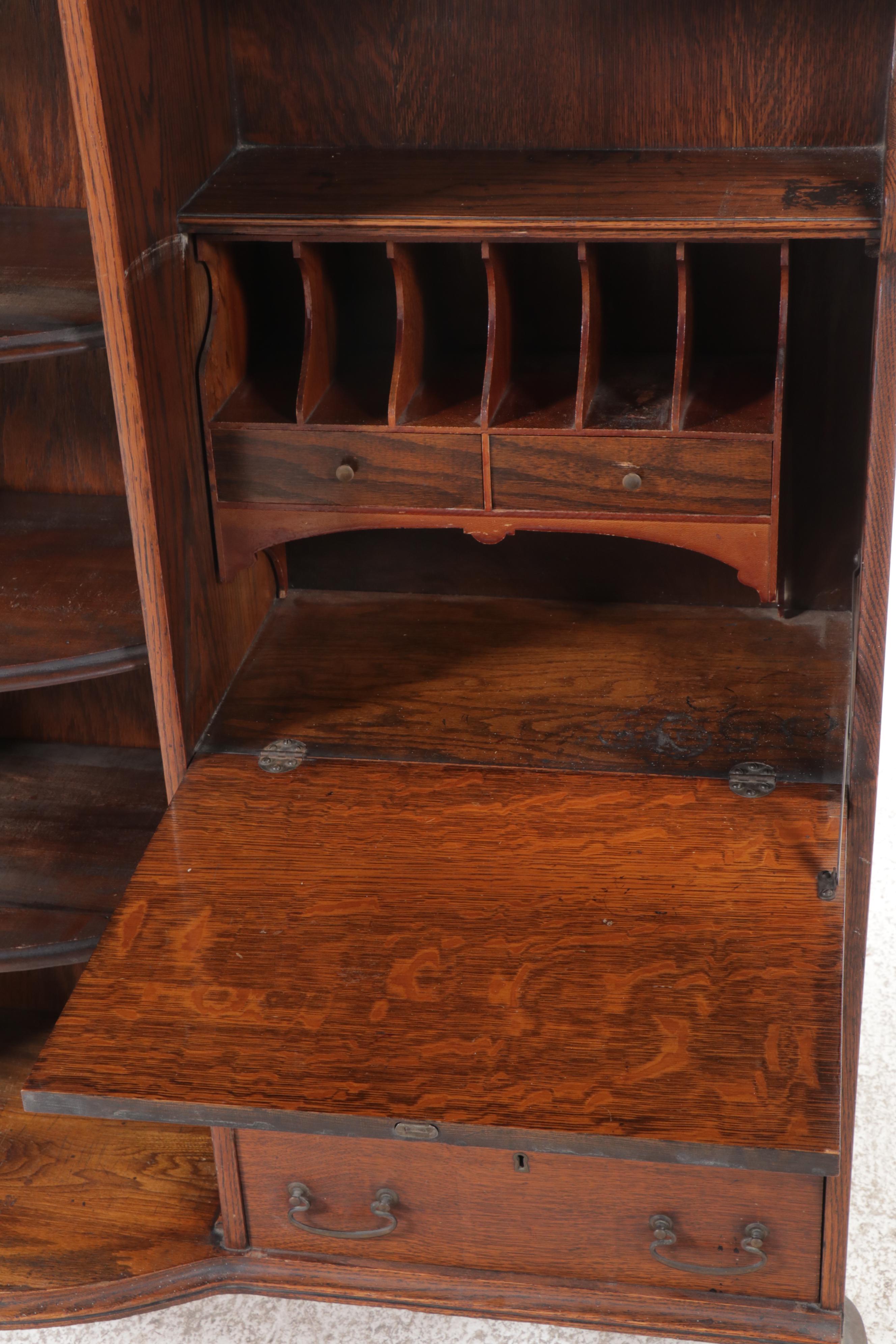 Victorian Oak Side-by-Side Oak Secretary Desk