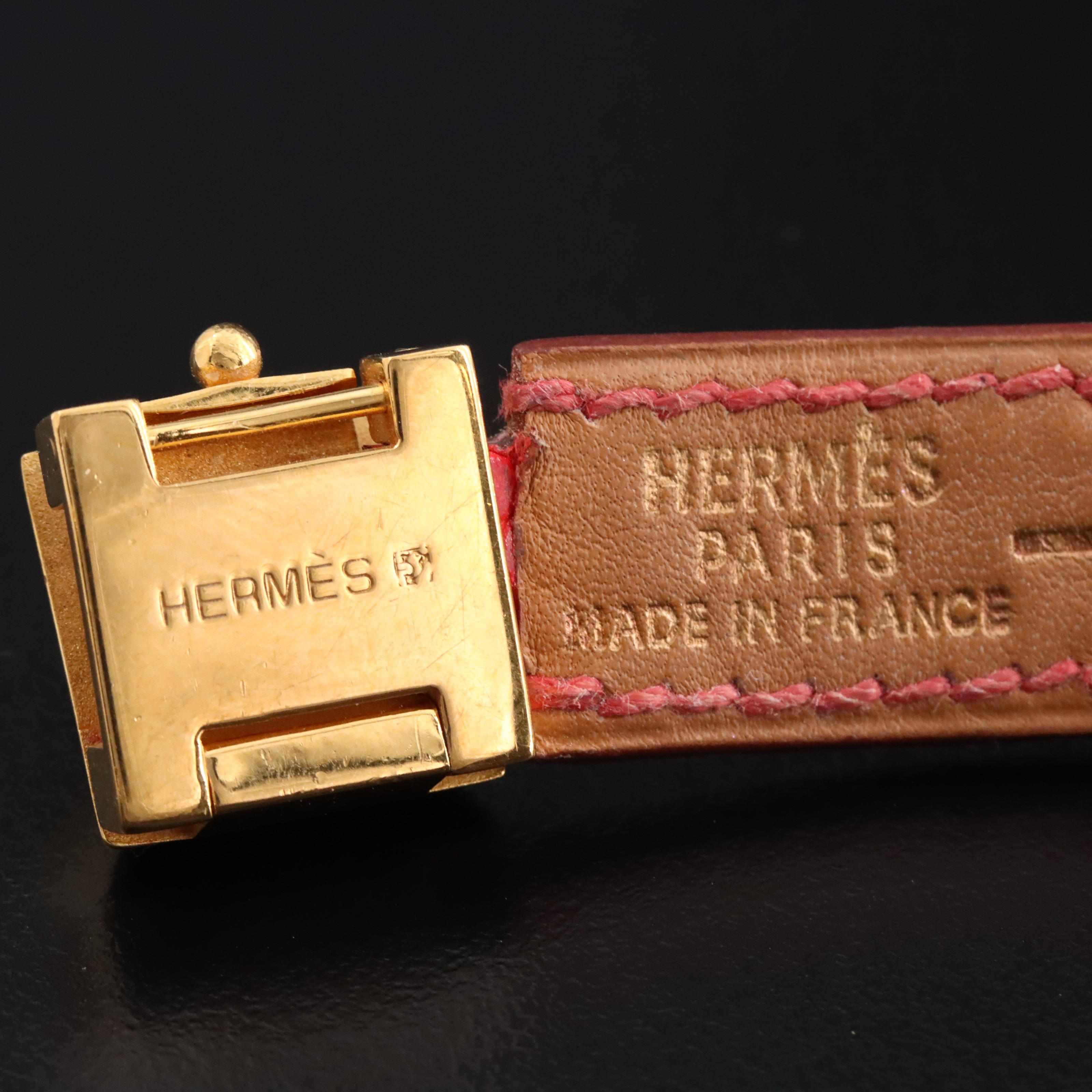 Hermès Reptile Leather Studded Bracelet