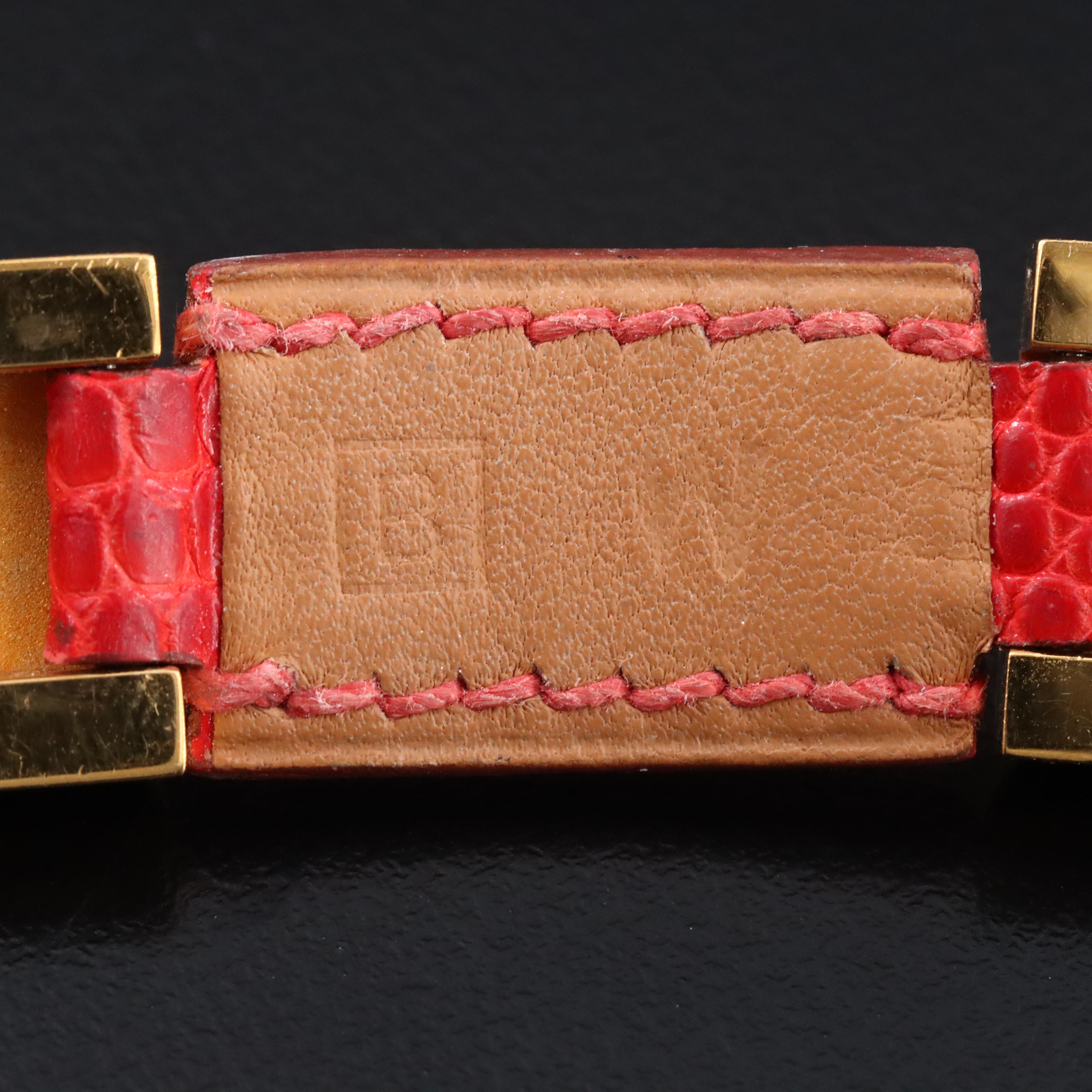 Hermès Reptile Leather Studded Bracelet