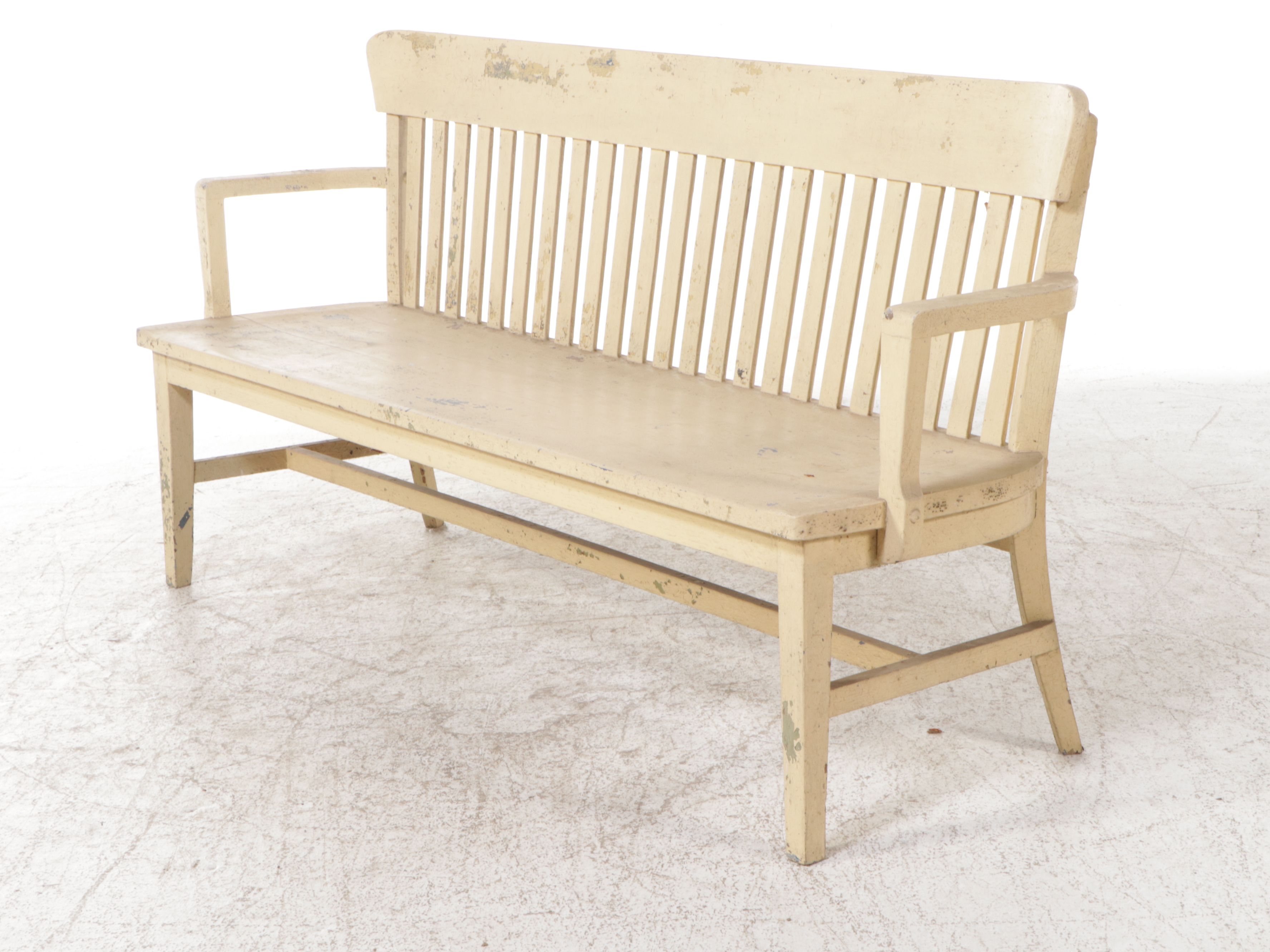 Art Deco Style Painted Wooden Bench, Early 20th Century