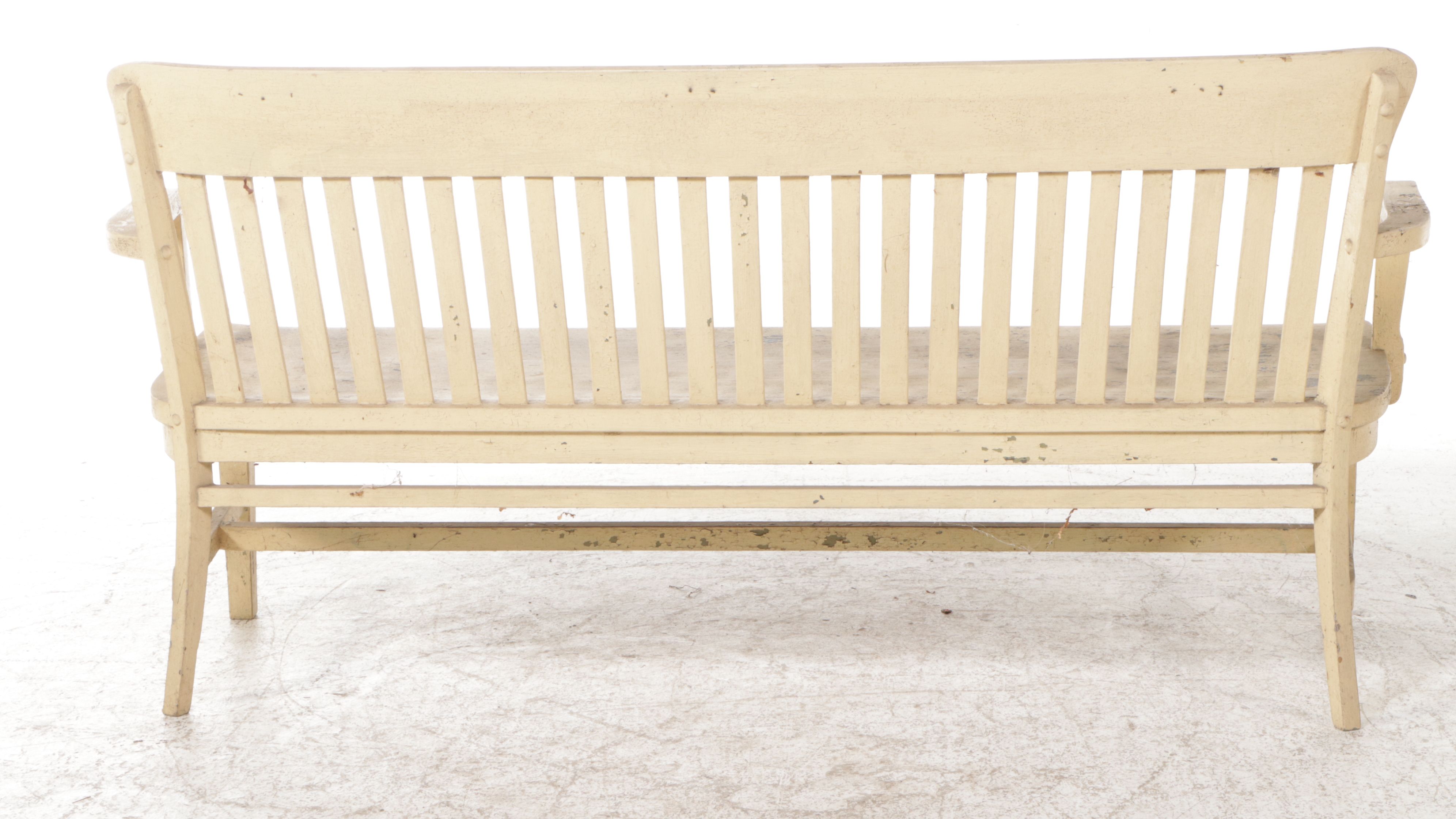 Art Deco Style Painted Wooden Bench, Early 20th Century