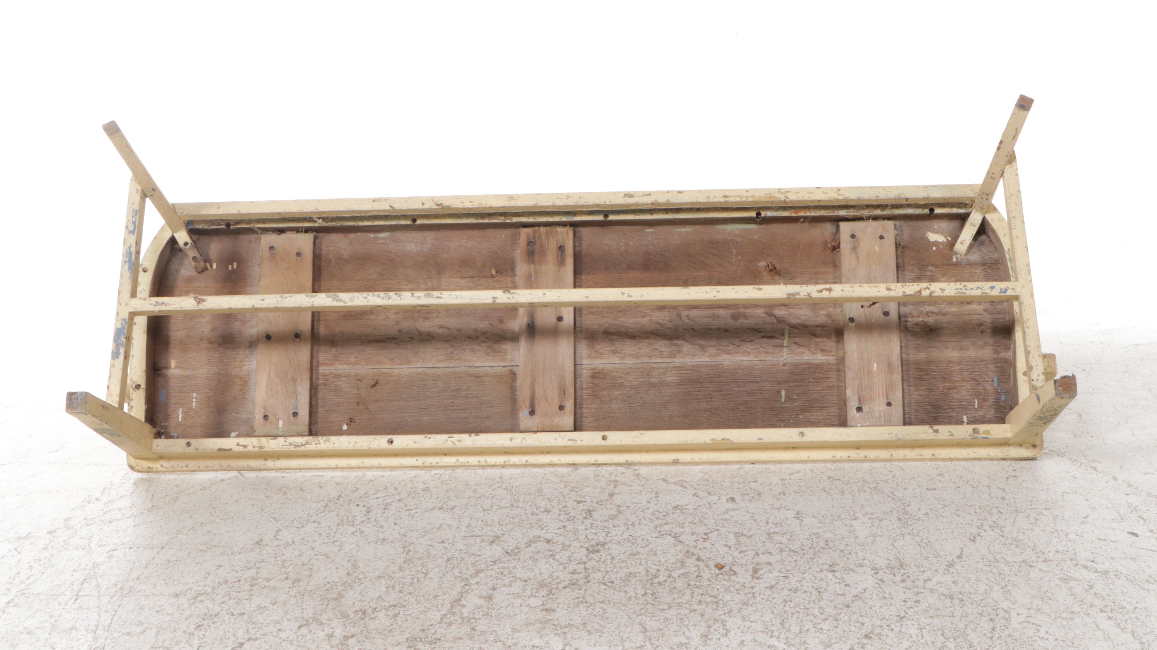 Art Deco Style Painted Wooden Bench, Early 20th Century