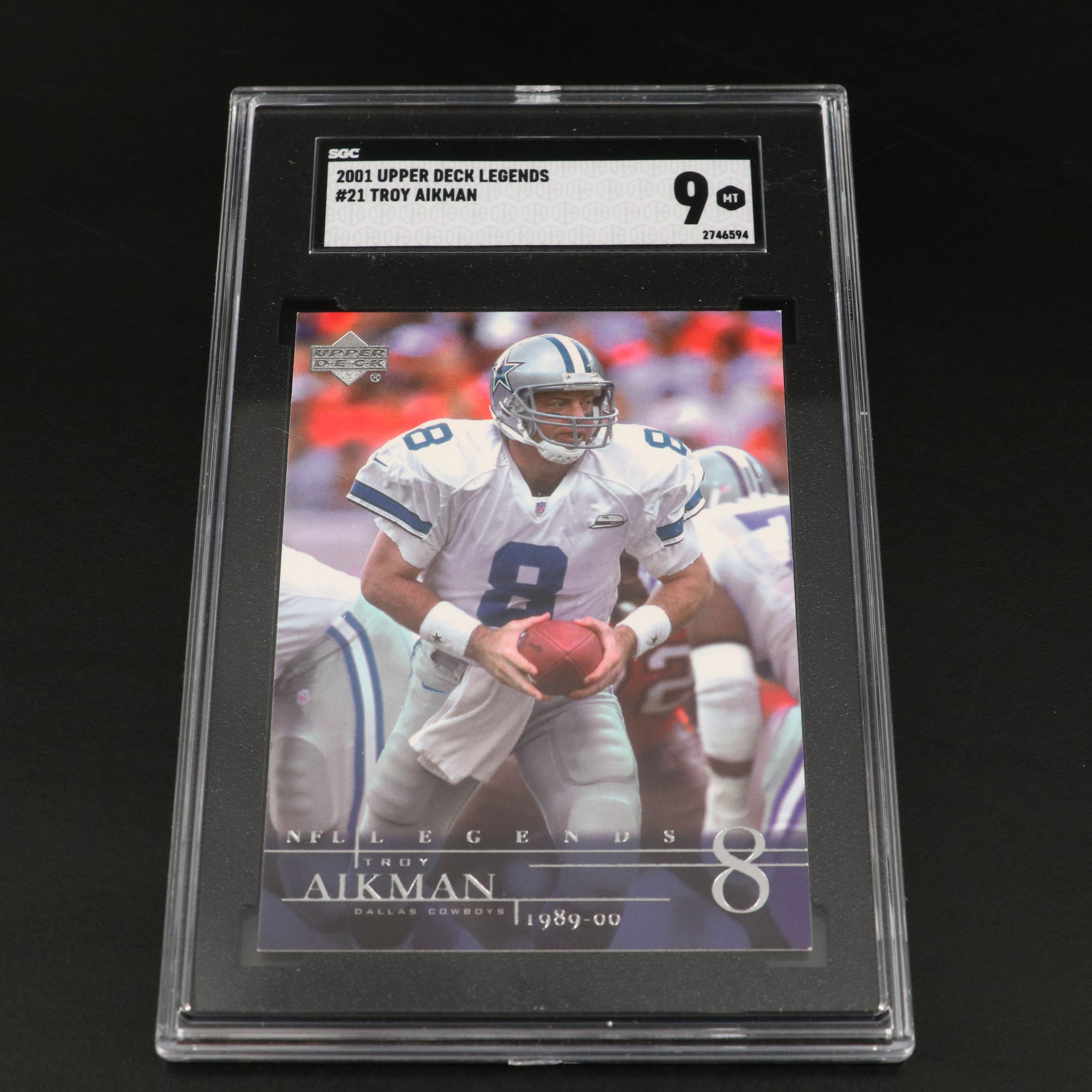 Upper Deck Legends Troy Aikman SGC Graded Dallas Cowboys Football Cards, 2000s