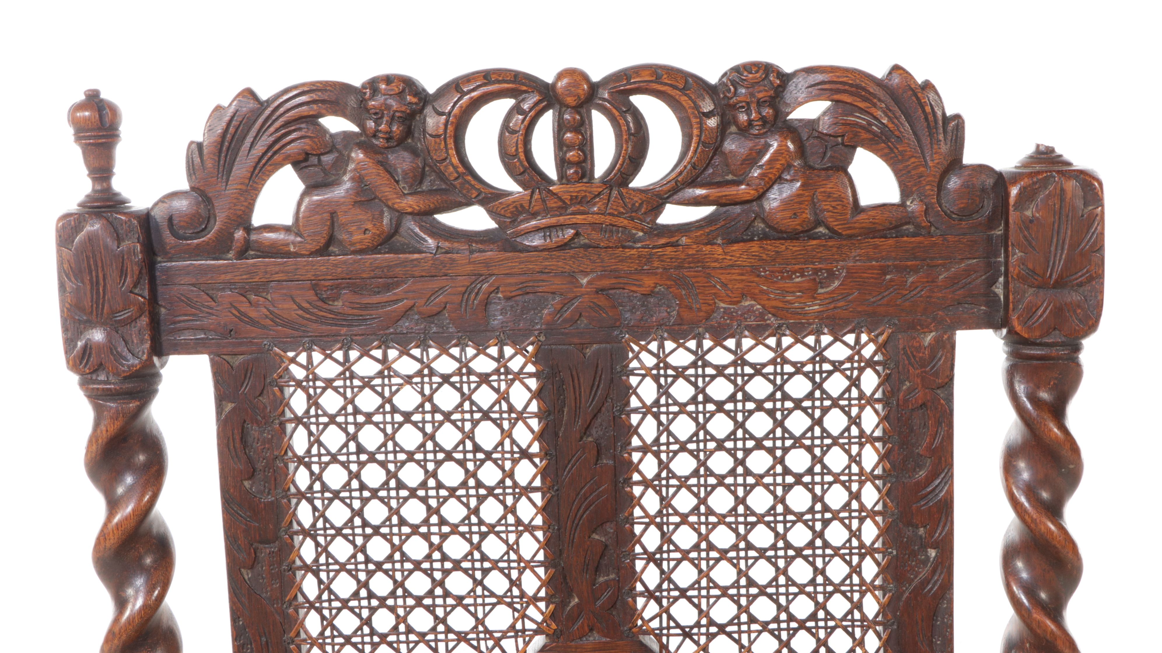 Jacobean Style Carved Oak Armchair