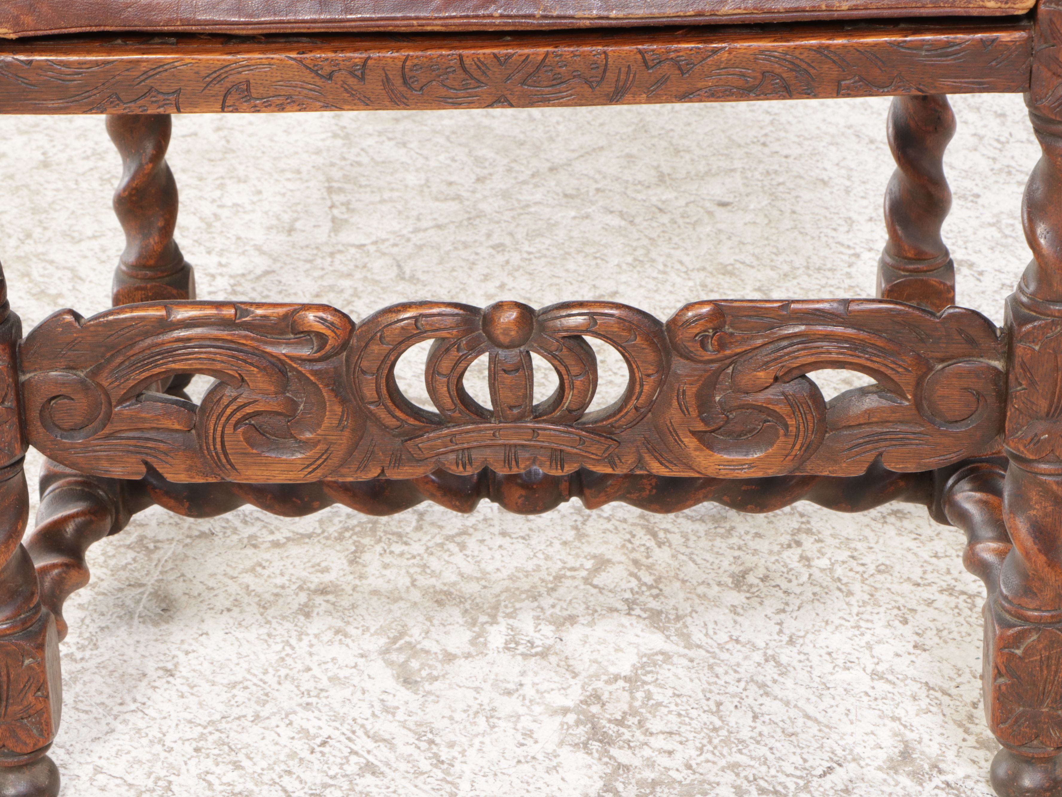 Jacobean Style Carved Oak Armchair