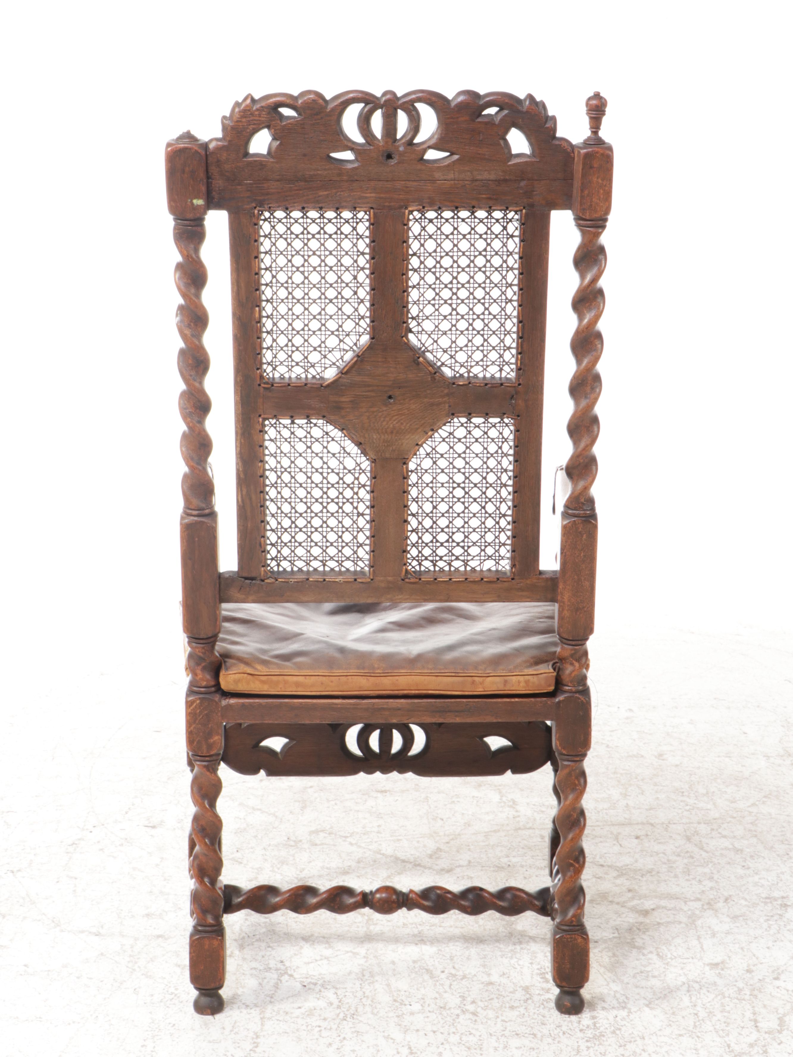 Jacobean Style Carved Oak Armchair