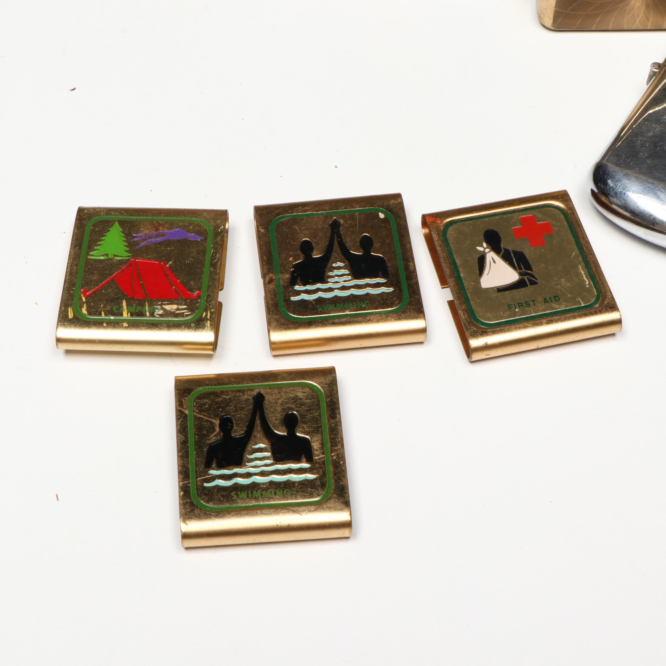 Vintage Lighters and Pipes with Boy Scouts Metal Belt Loops
