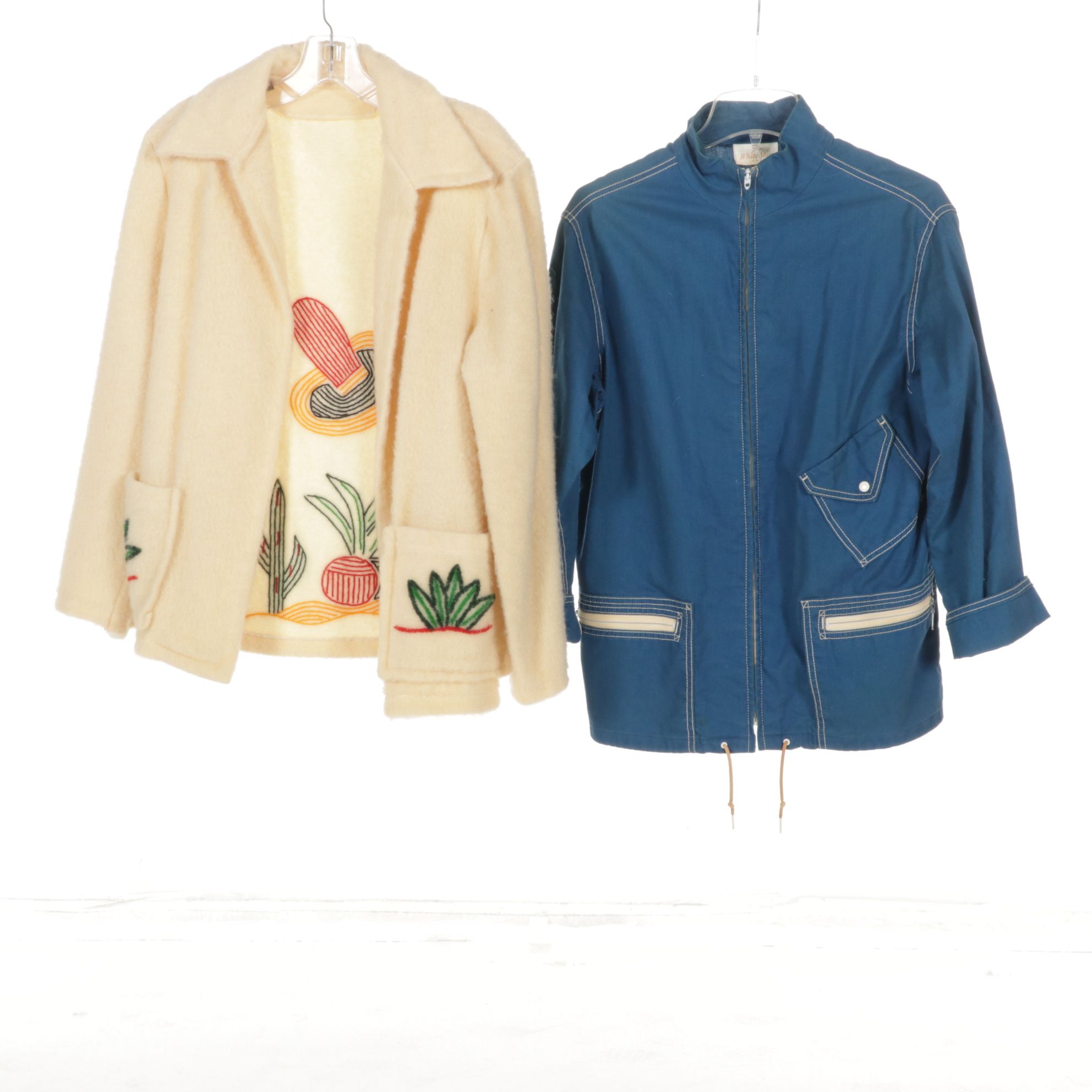 1960s White Stag Nautical Canvas Jacket with Embroidered Souvenir Jacket & More