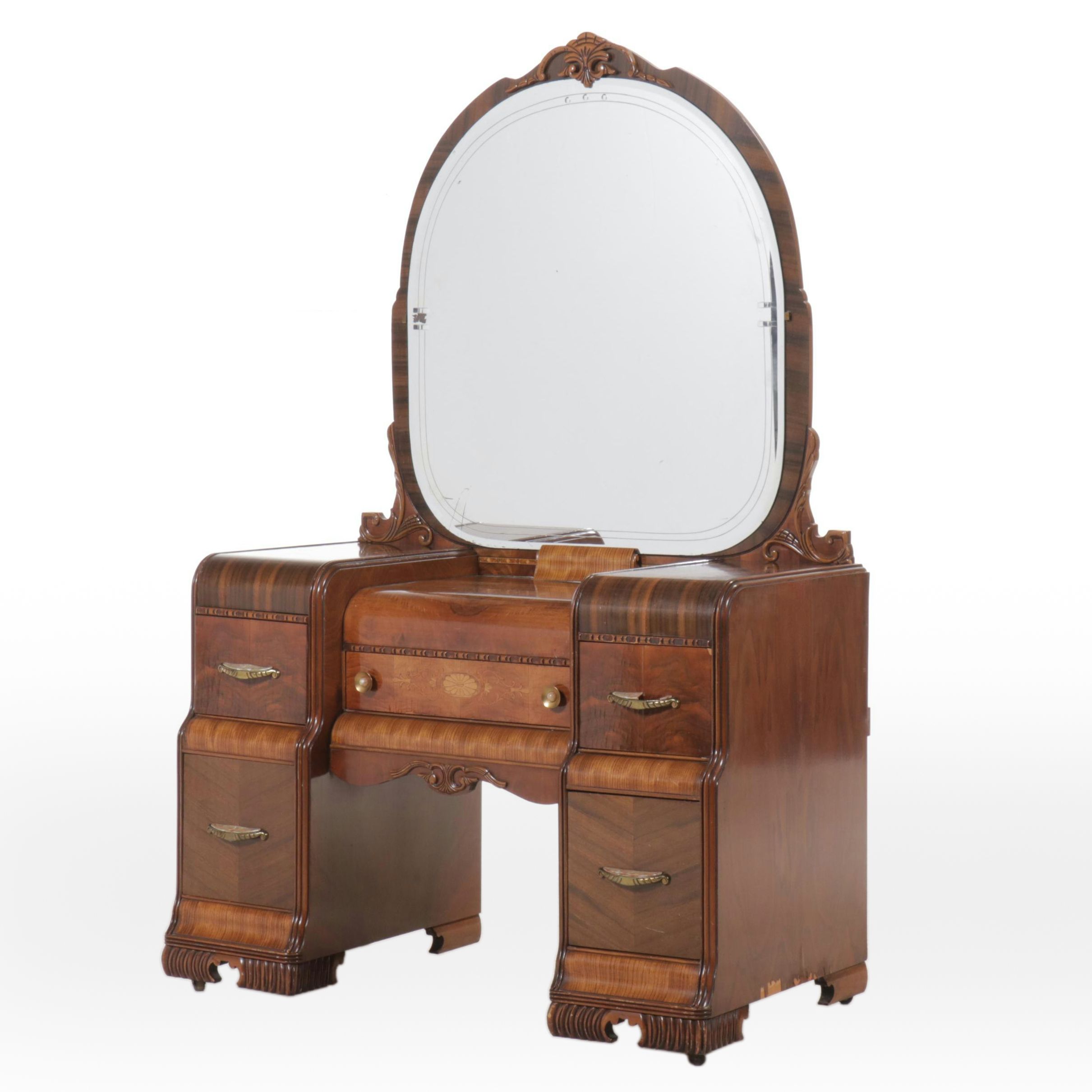 Antique Art Deco Waterfall Vanity