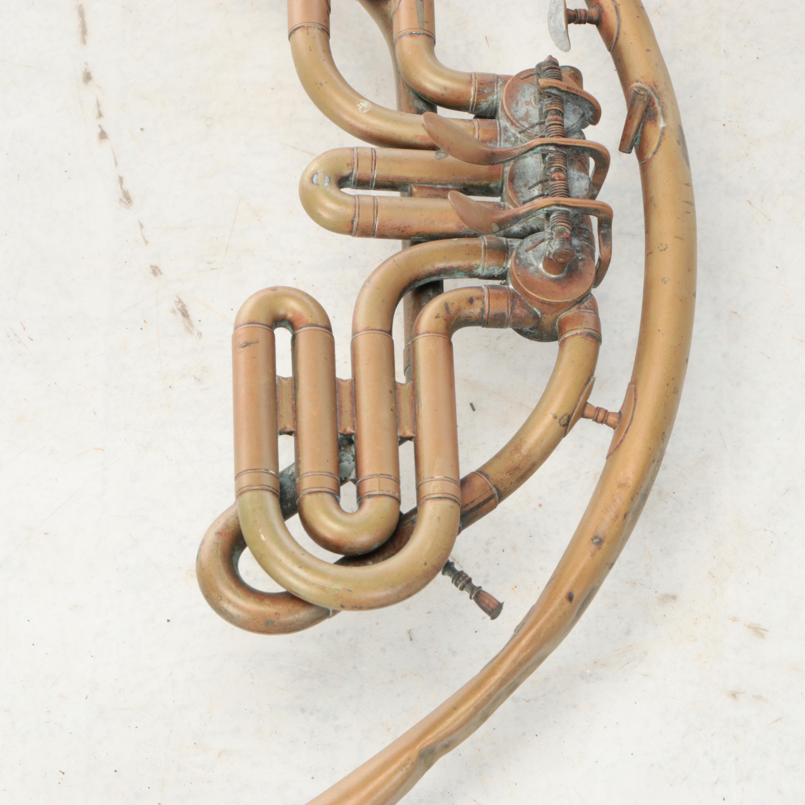 Hall & Quinby Brass Finish French Horn, Late 19th Century