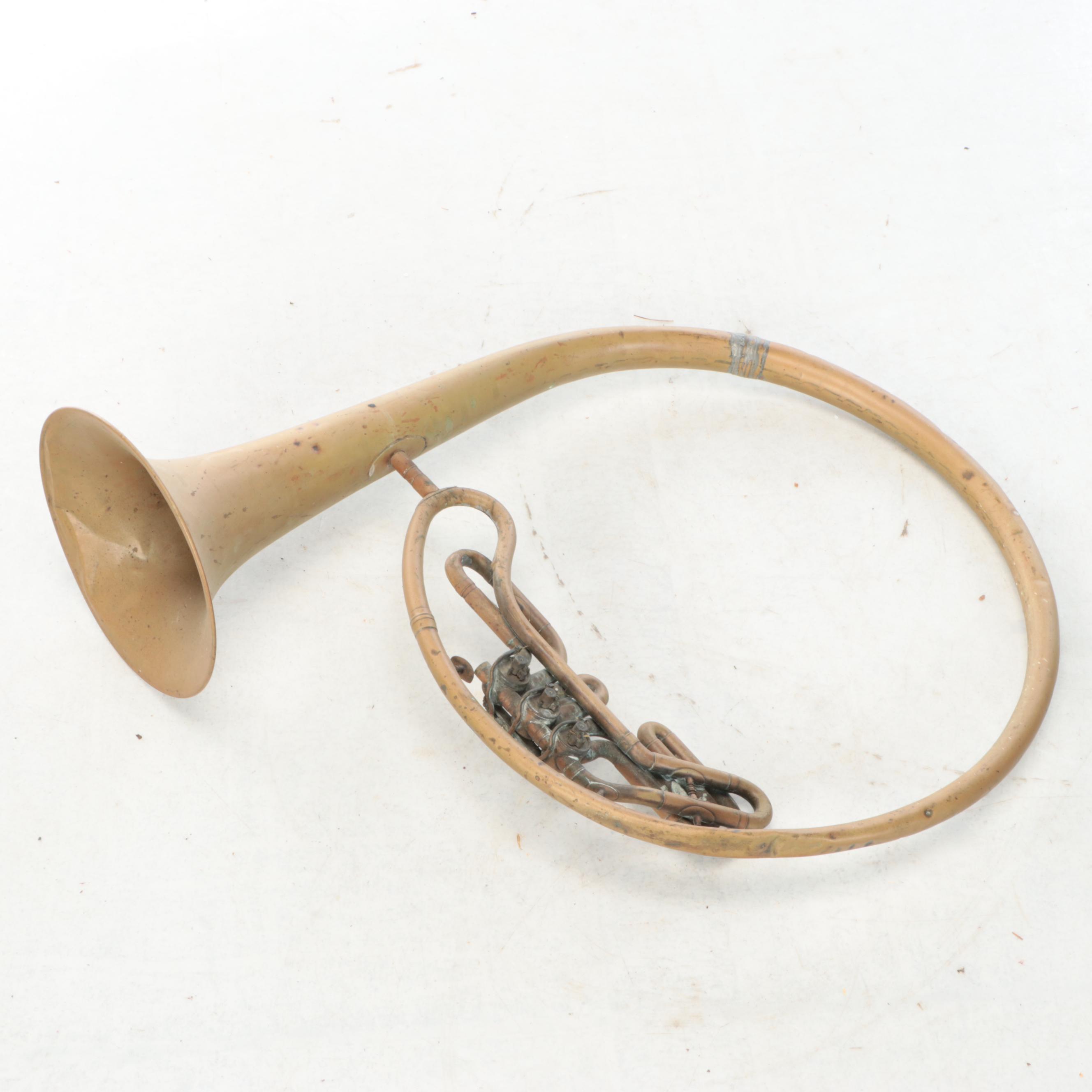 Hall & Quinby Brass Finish French Horn, Late 19th Century