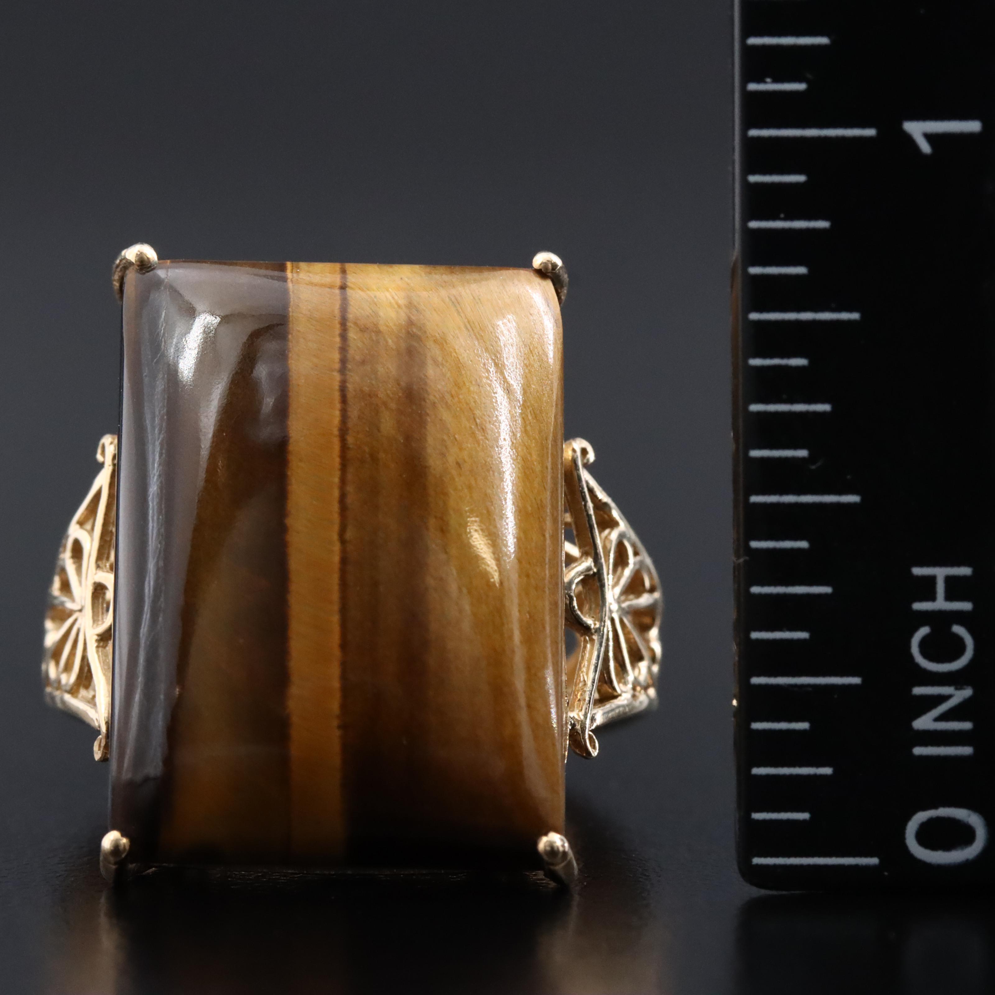 10K Tiger's Eye Ring