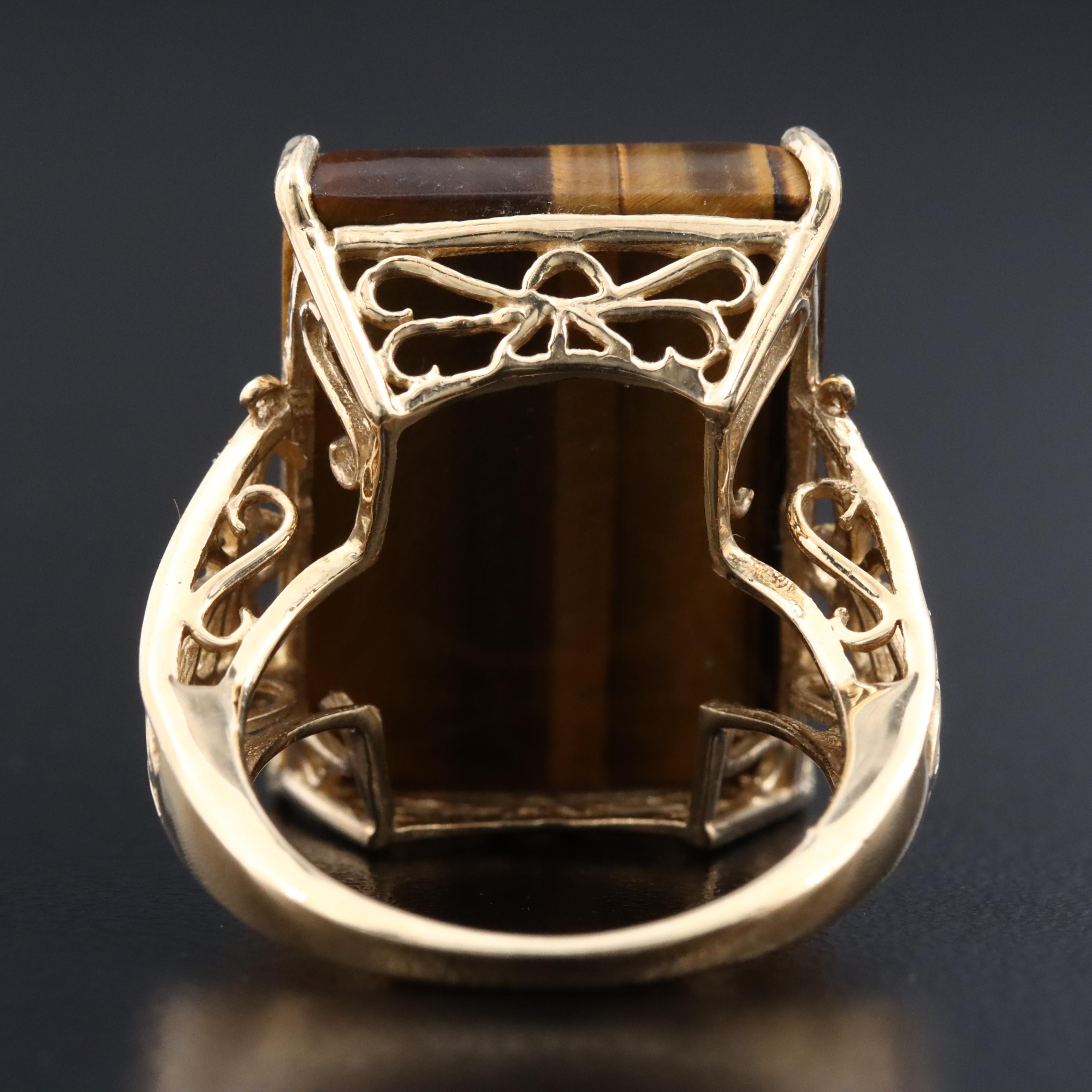 10K Tiger's Eye Ring