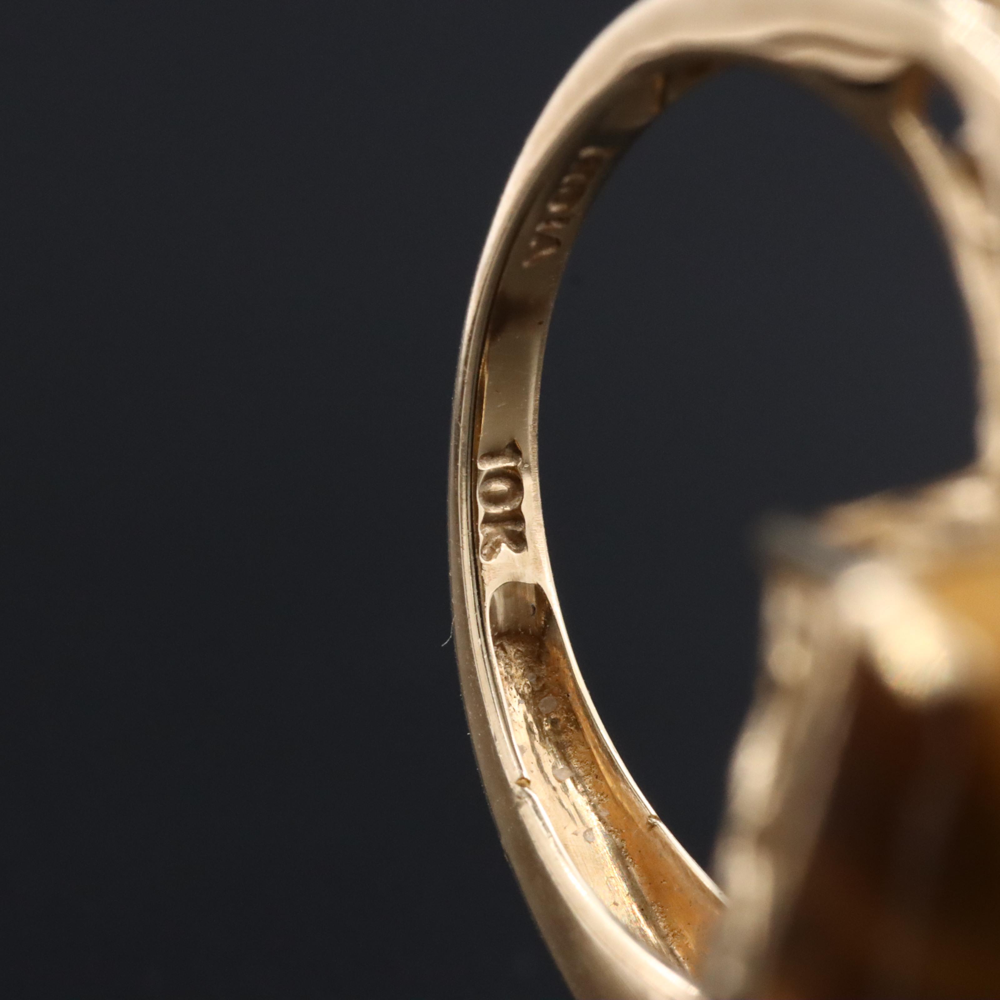 10K Tiger's Eye Ring