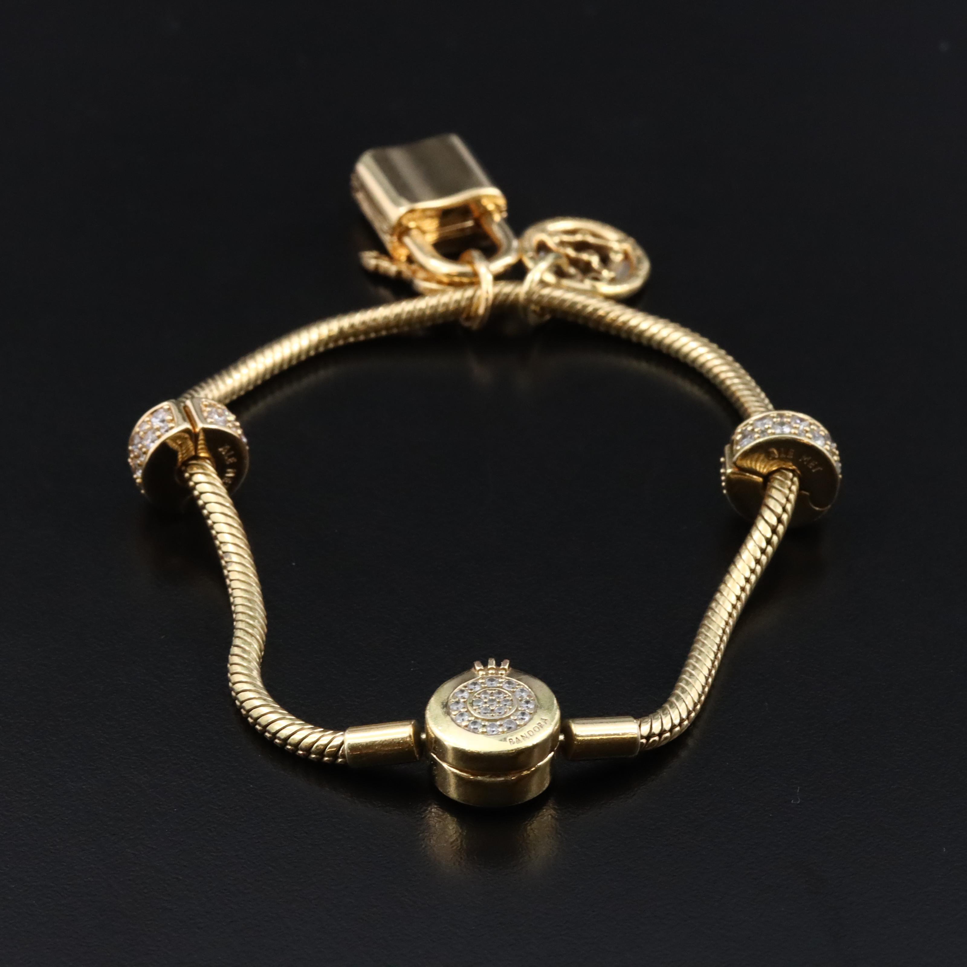 Pandora CZ Bracelet and Charms