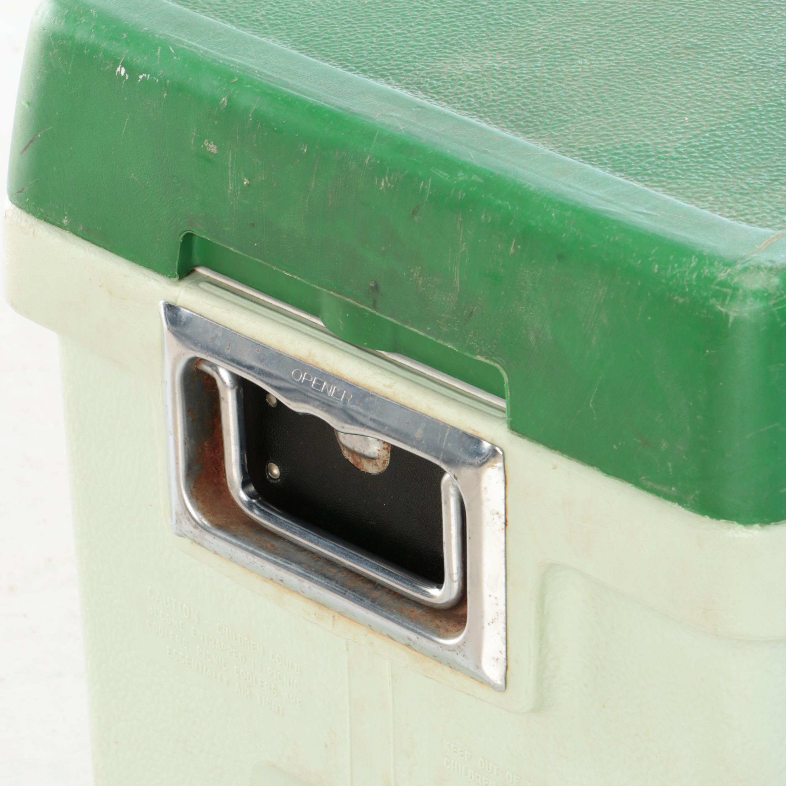 Coleman Green Polylite Cooler, 1970s