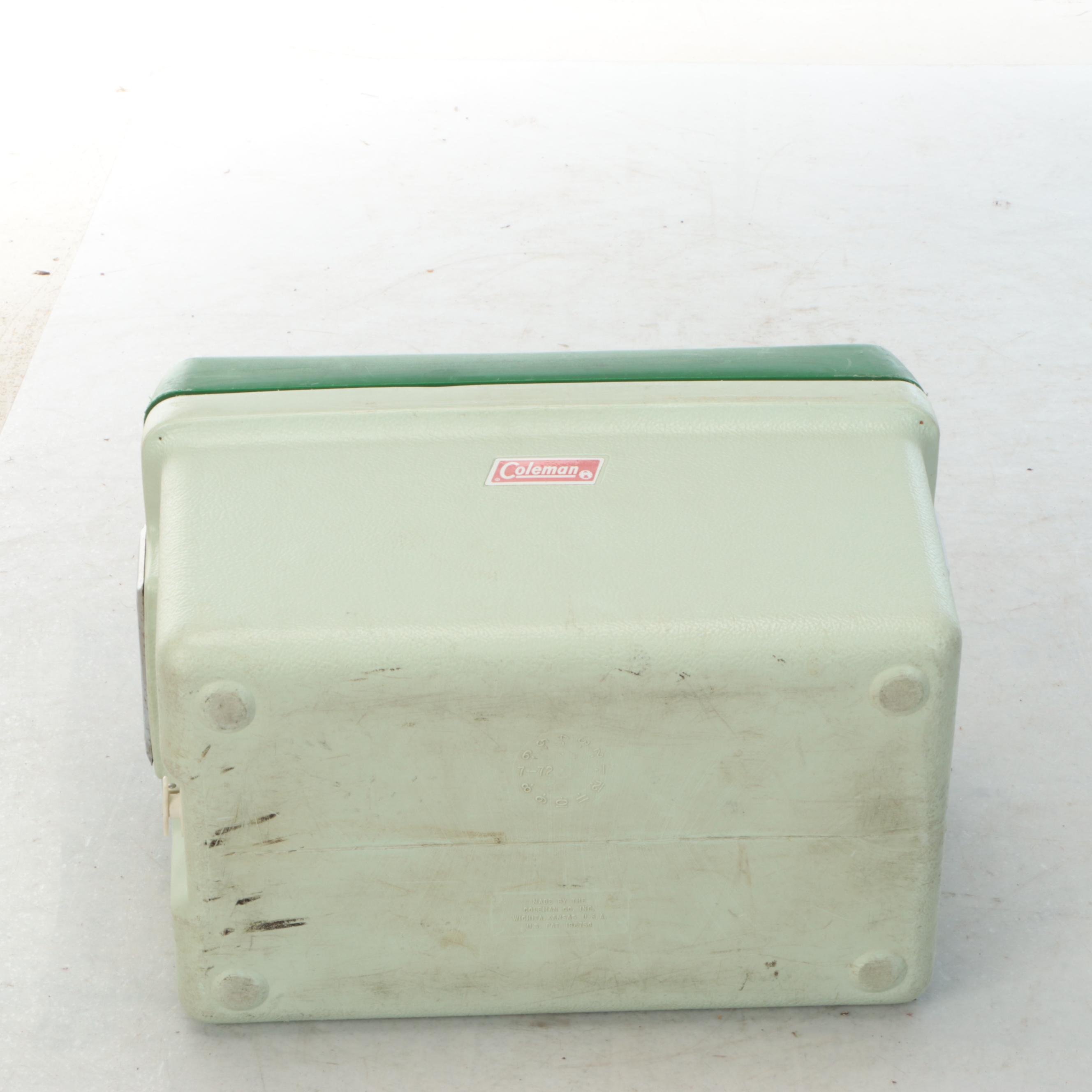 Coleman Green Polylite Cooler, 1970s