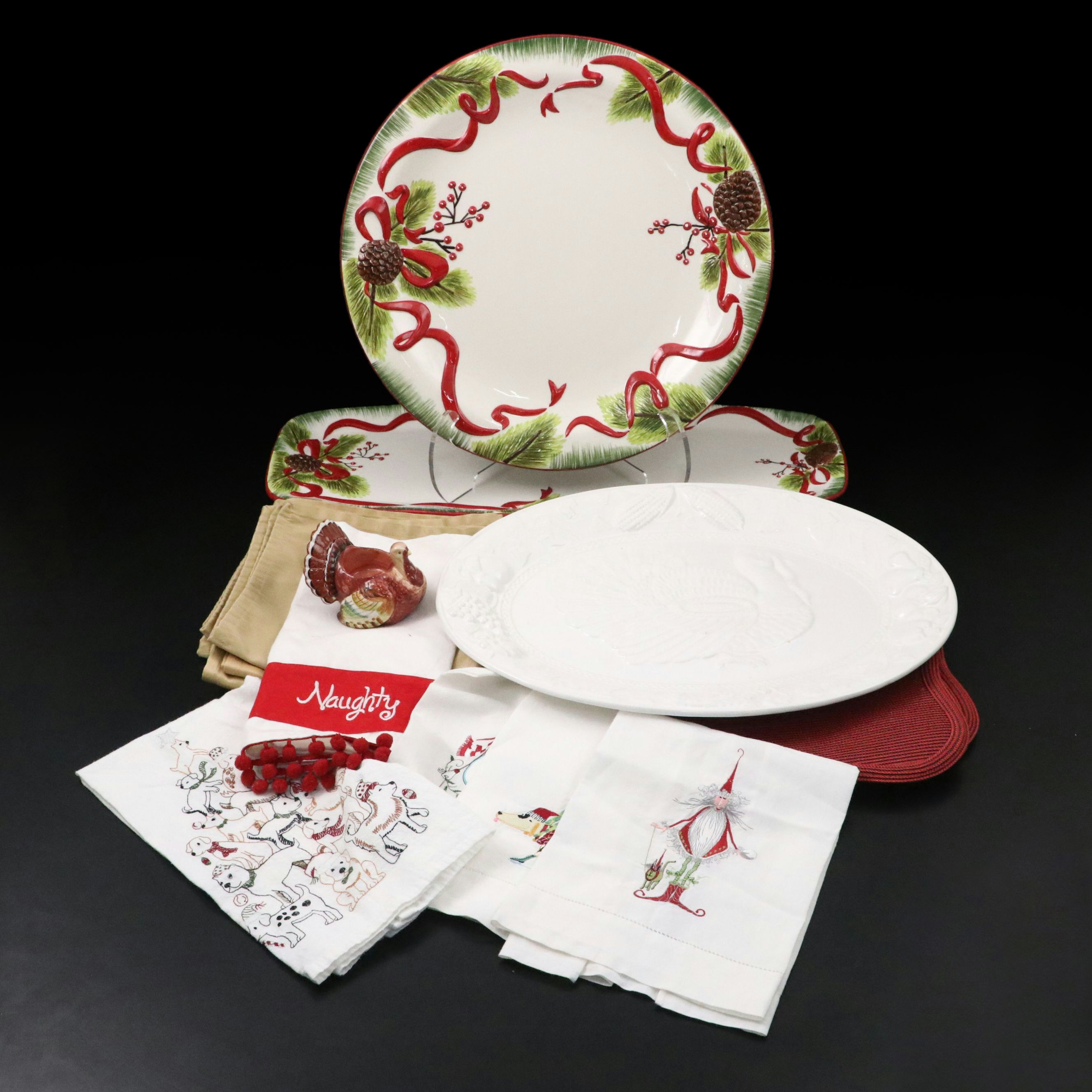 Yankee Candle Ceramic Turkey Candle Holder with Other Autumnal Tableware