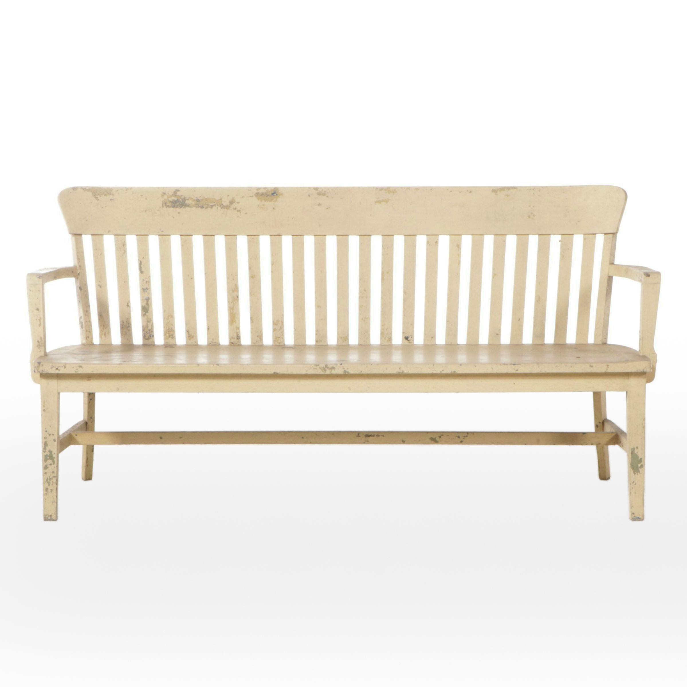 Art Deco Style Painted Wooden Bench, Early 20th Century