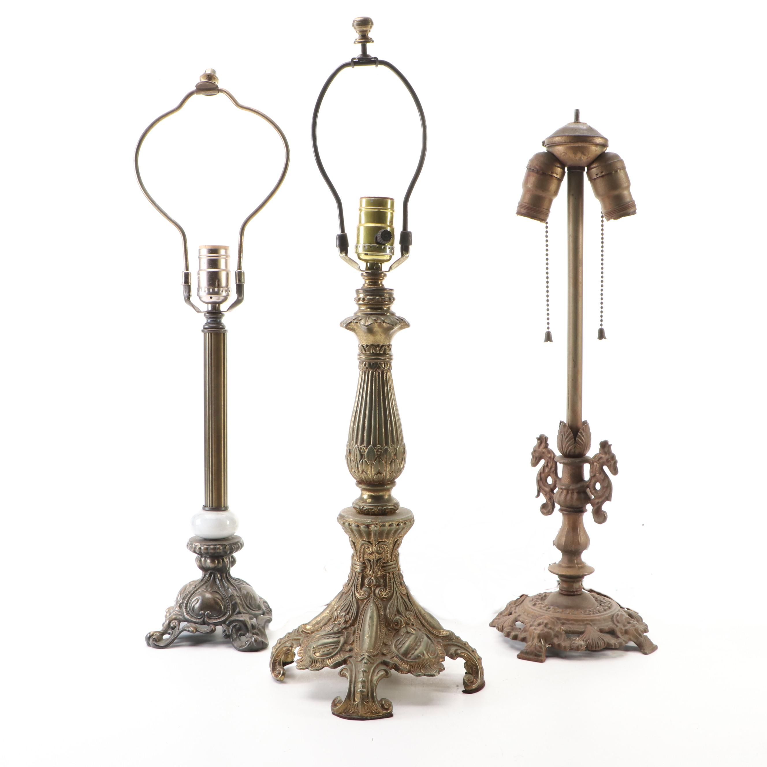 Bronze Finish Candlestick Lamps