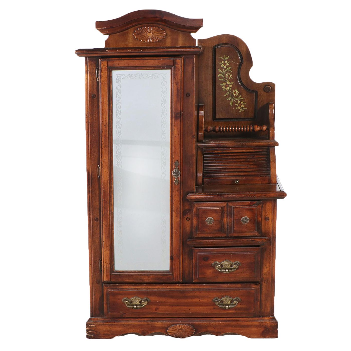 Vintage Chifferobe with Floral Decals