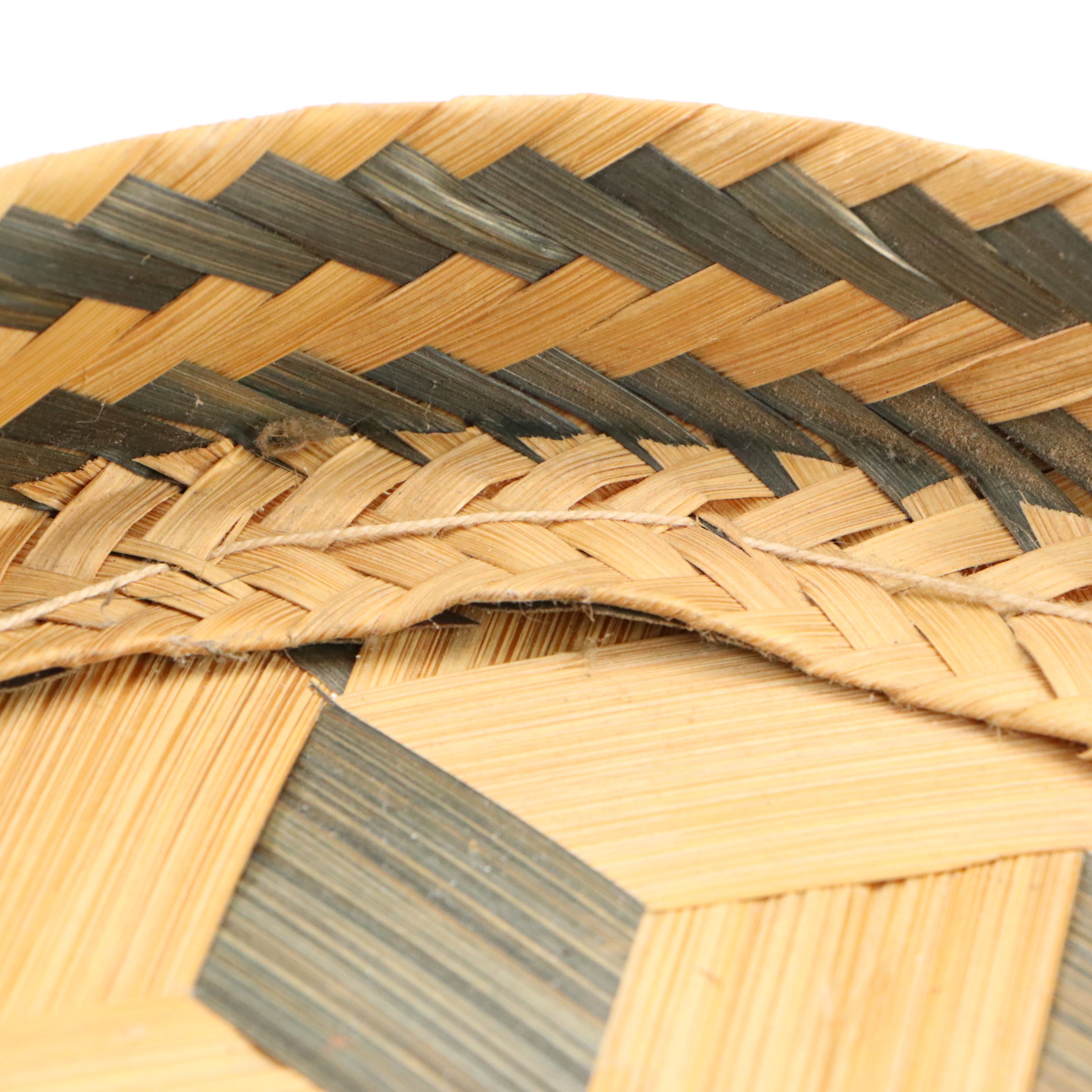 American Folk Art Flat Woven Cylindrical Nesting Boxes, 20th Century