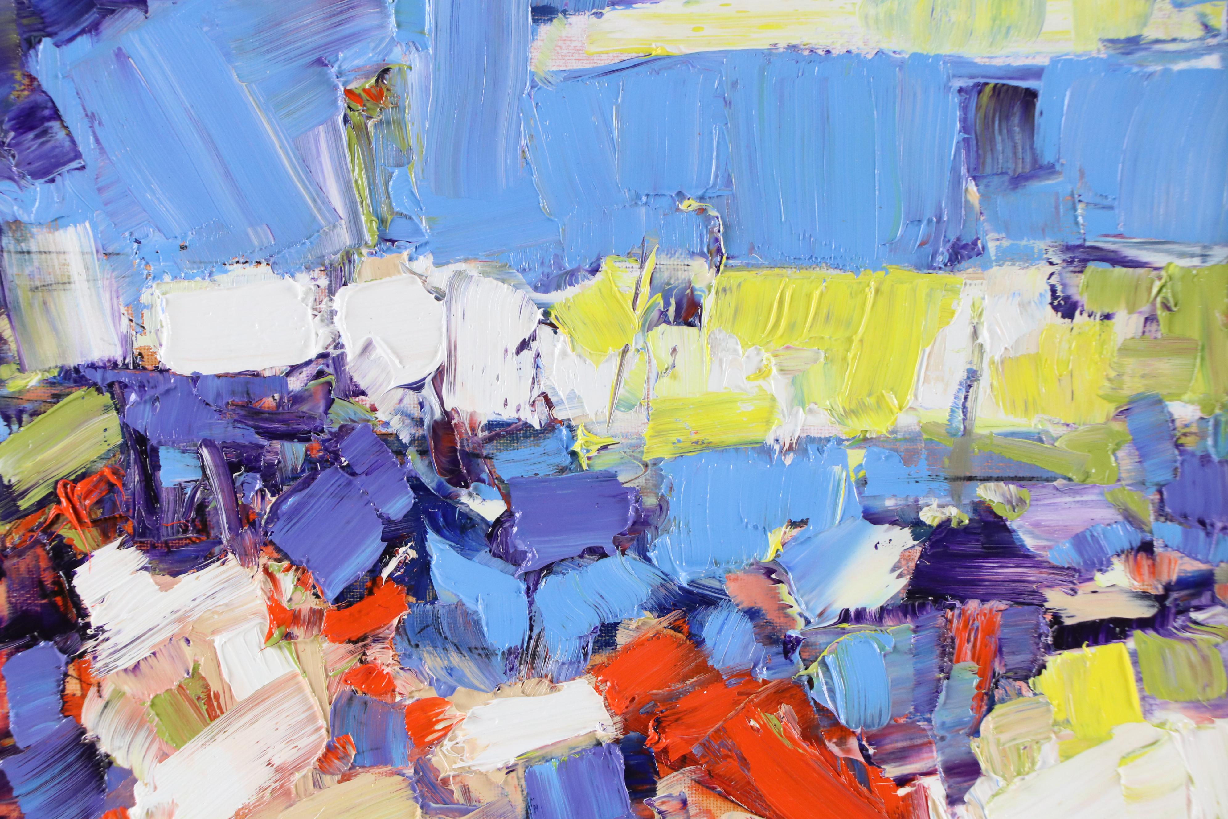 Serguei Novitchkov Stylized Landscape Oil Painting "Beach Ablaze," 2025