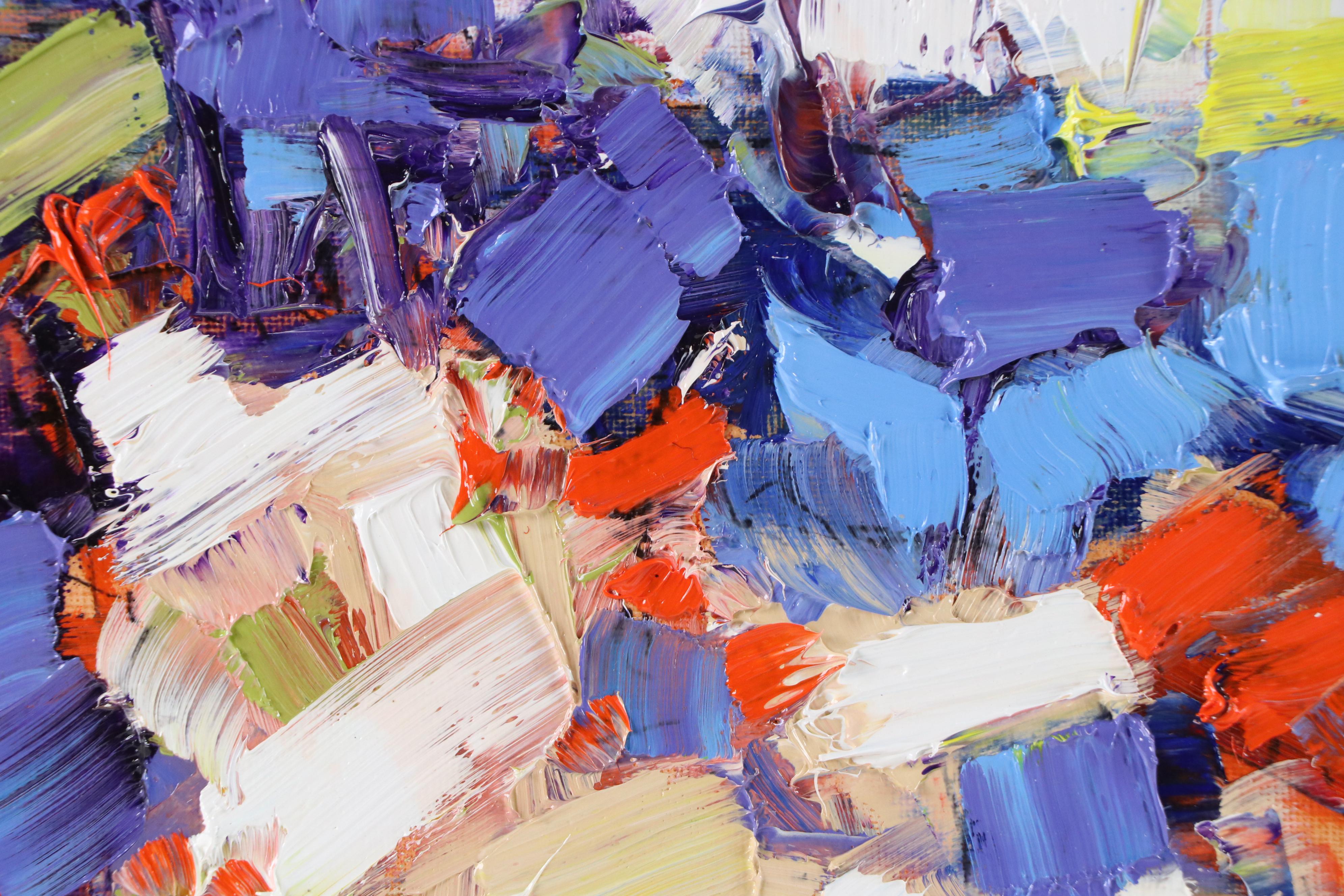 Serguei Novitchkov Stylized Landscape Oil Painting "Beach Ablaze," 2025