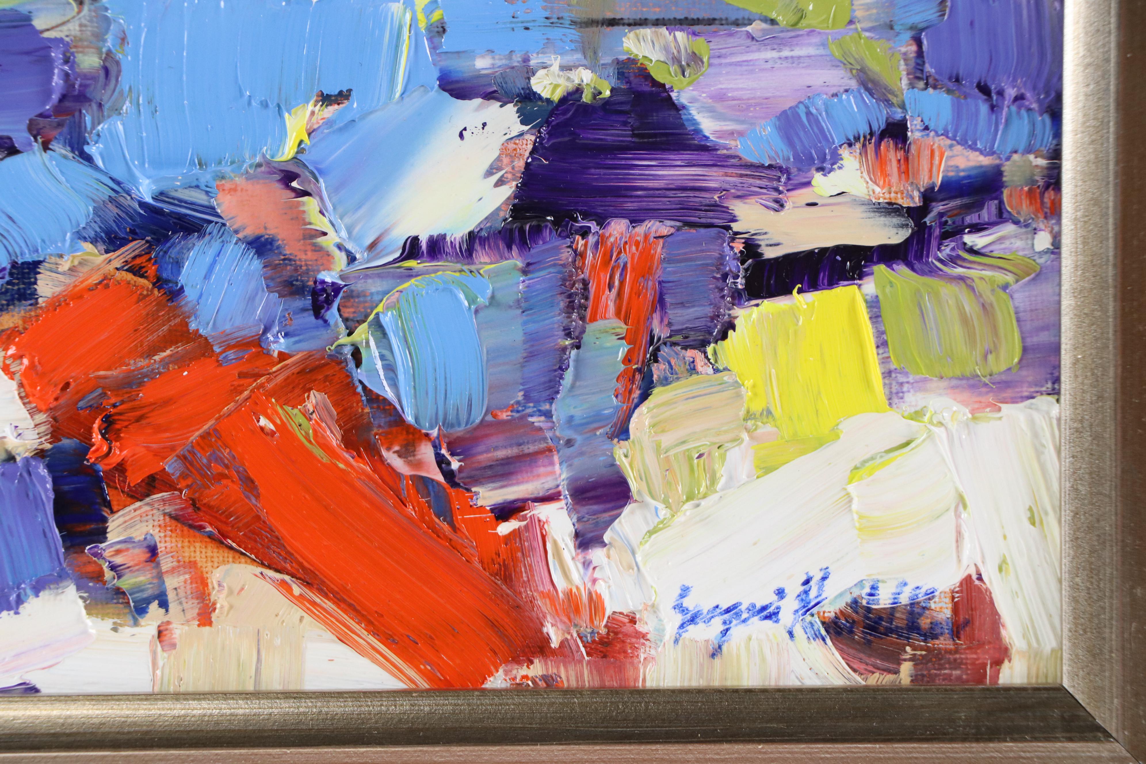 Serguei Novitchkov Stylized Landscape Oil Painting "Beach Ablaze," 2025