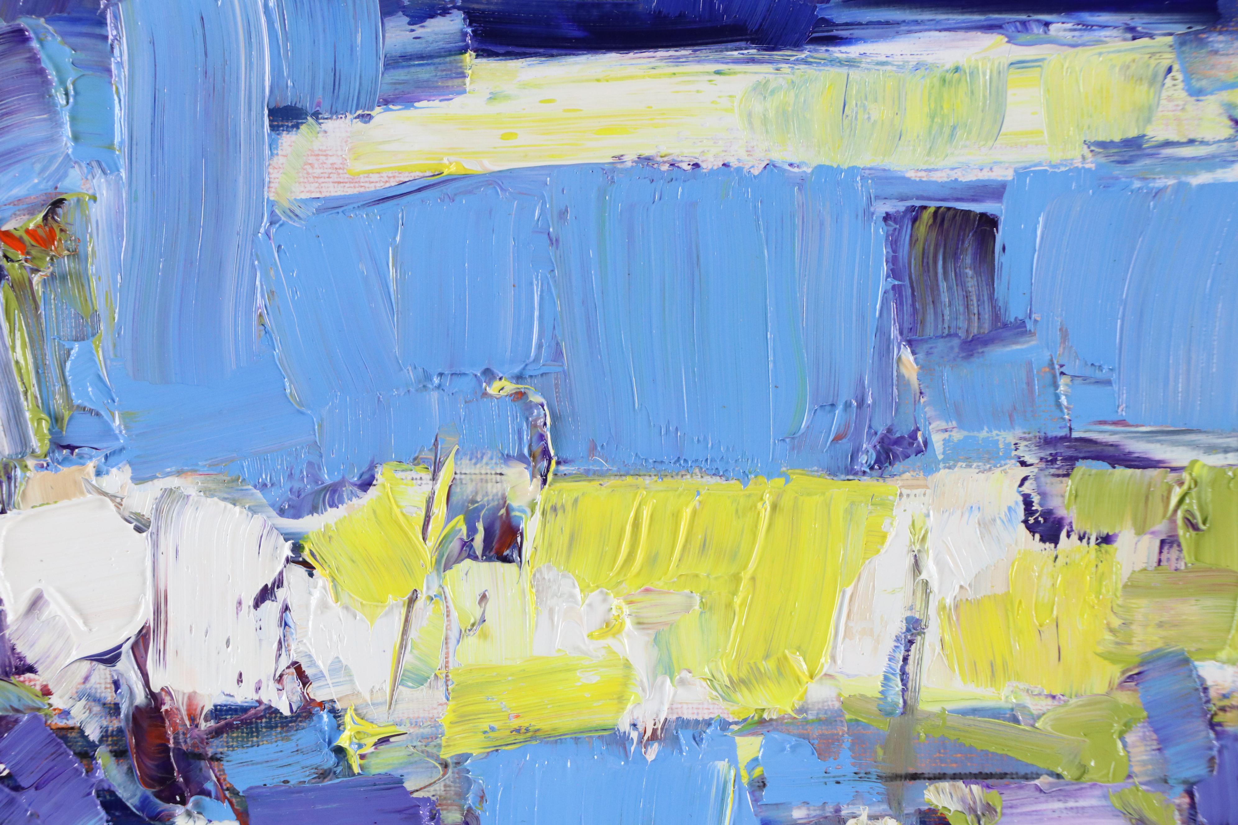 Serguei Novitchkov Stylized Landscape Oil Painting "Beach Ablaze," 2025