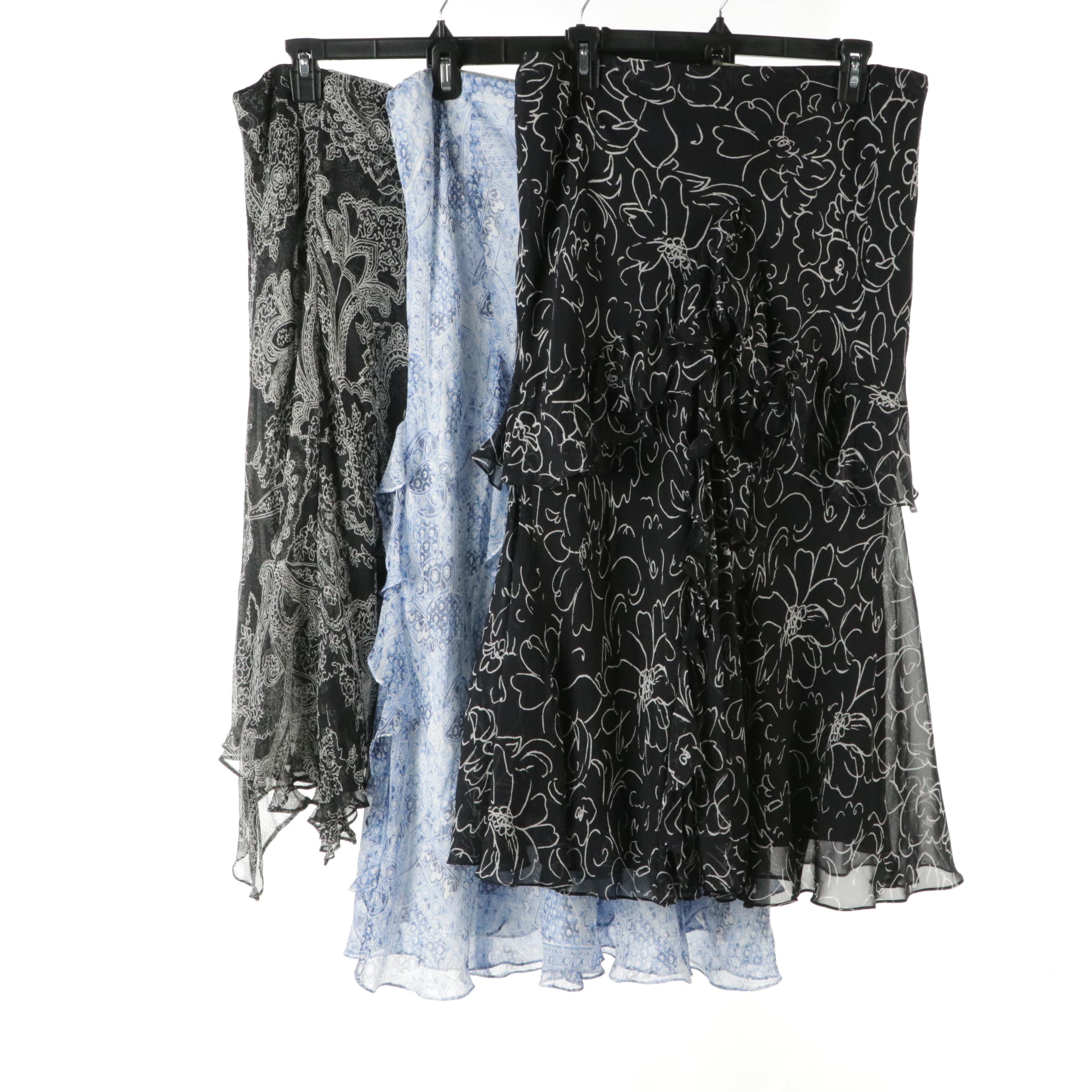 Lauren Ralph Lauren Silk Printed Flowy Midi Skirts